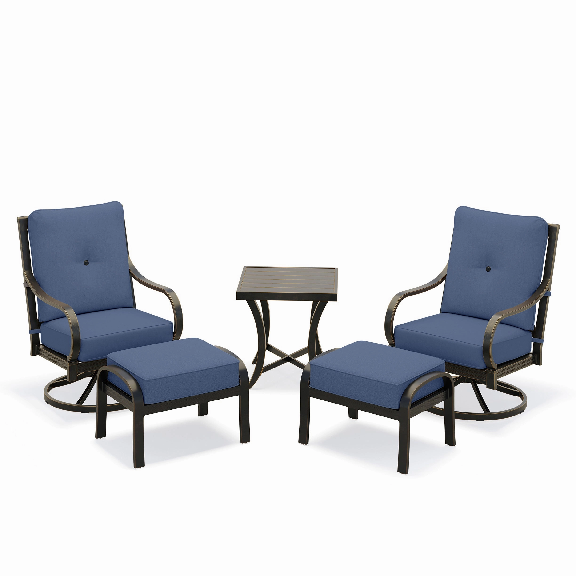 Napili 5 Piece High-Back Swivel Rocker Ottoman Set