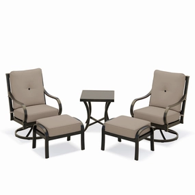 Napili 5 Piece High-Back Swivel Rocker Ottoman Setaluminum alloy outdoor sofa set