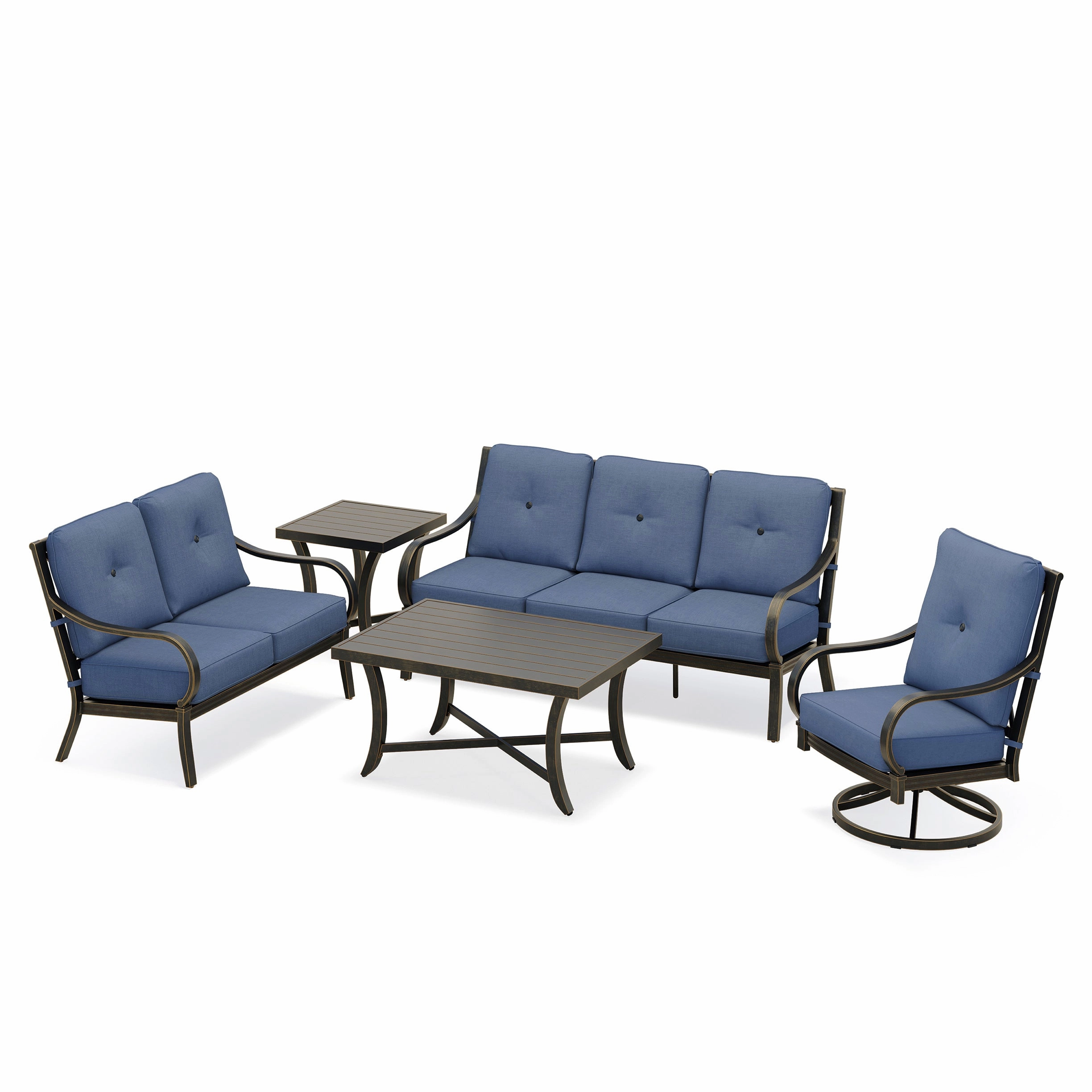 Napili 5 Piece High-Back Swivel Rocker Sofa Set