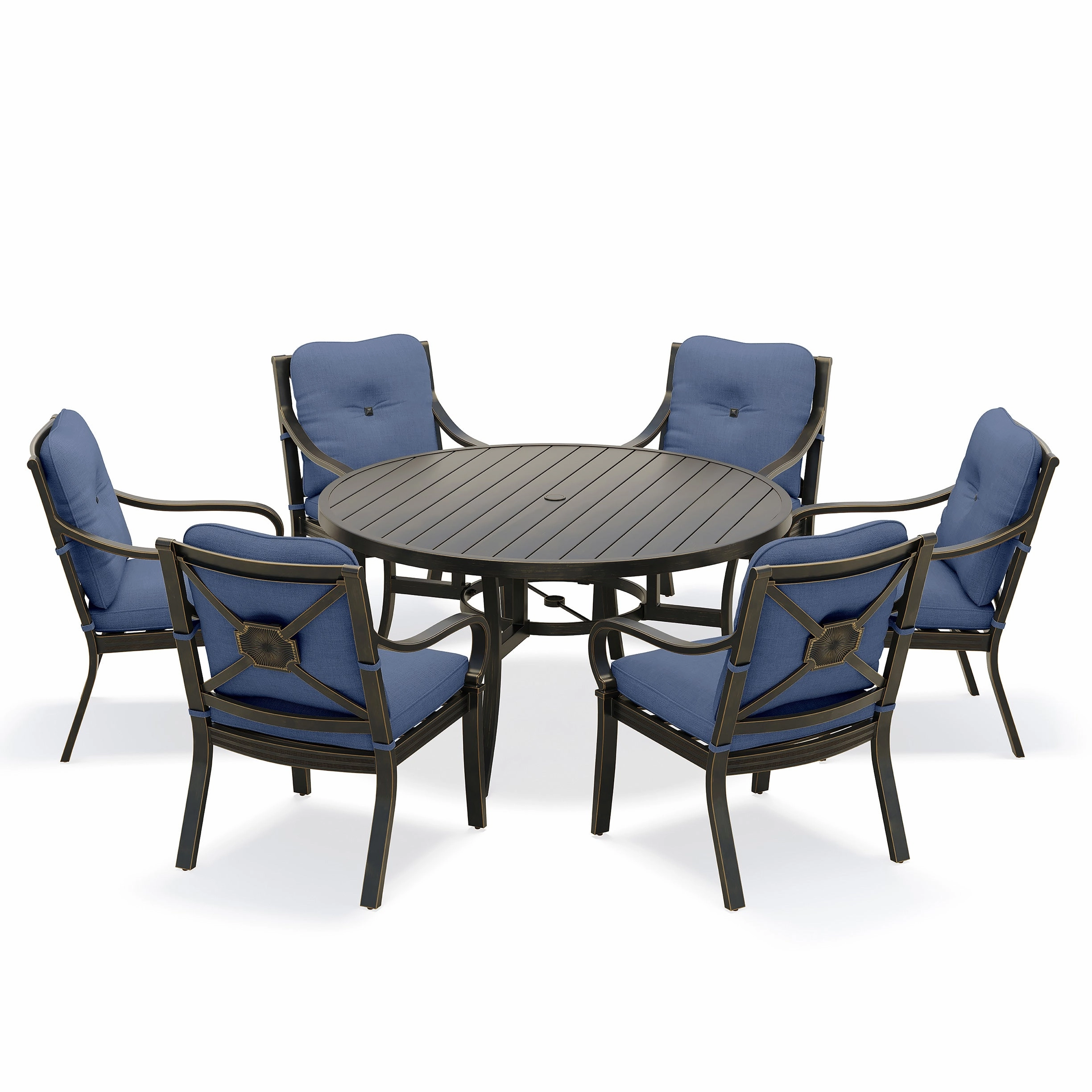 Napili 7 Piece Dining Set - 6 Dining Chairs 60" Round Table
