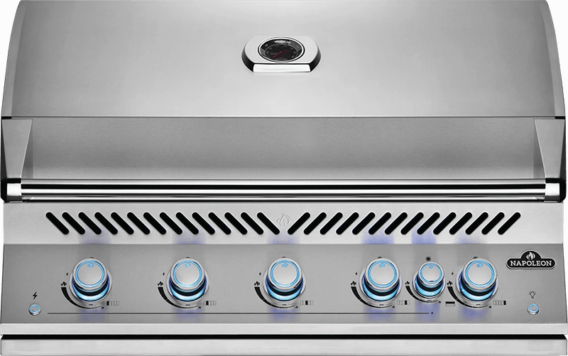 Napoleon 700 Series 38 RB with Infrared Rear Burner Stainless Steel Built-In Gas Grill BIG38RB stainless steel BBQ grill with side table