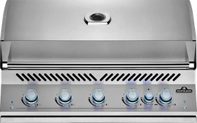 Napoleon 700 Series 38 RB with Infrared Rear Burner Stainless Steel Built-In Gas Grill BIG38RB stainless steel BBQ grill with side table