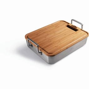 Napoleon Premium Stainless Steel Roasting Pan with Bamboo Cutting Board 56033Stainless steel BBQ tool set