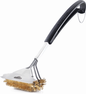 Napoleon Triple-Row Grill Brush with Brass Bristles 62058Stainless steel BBQ tool set