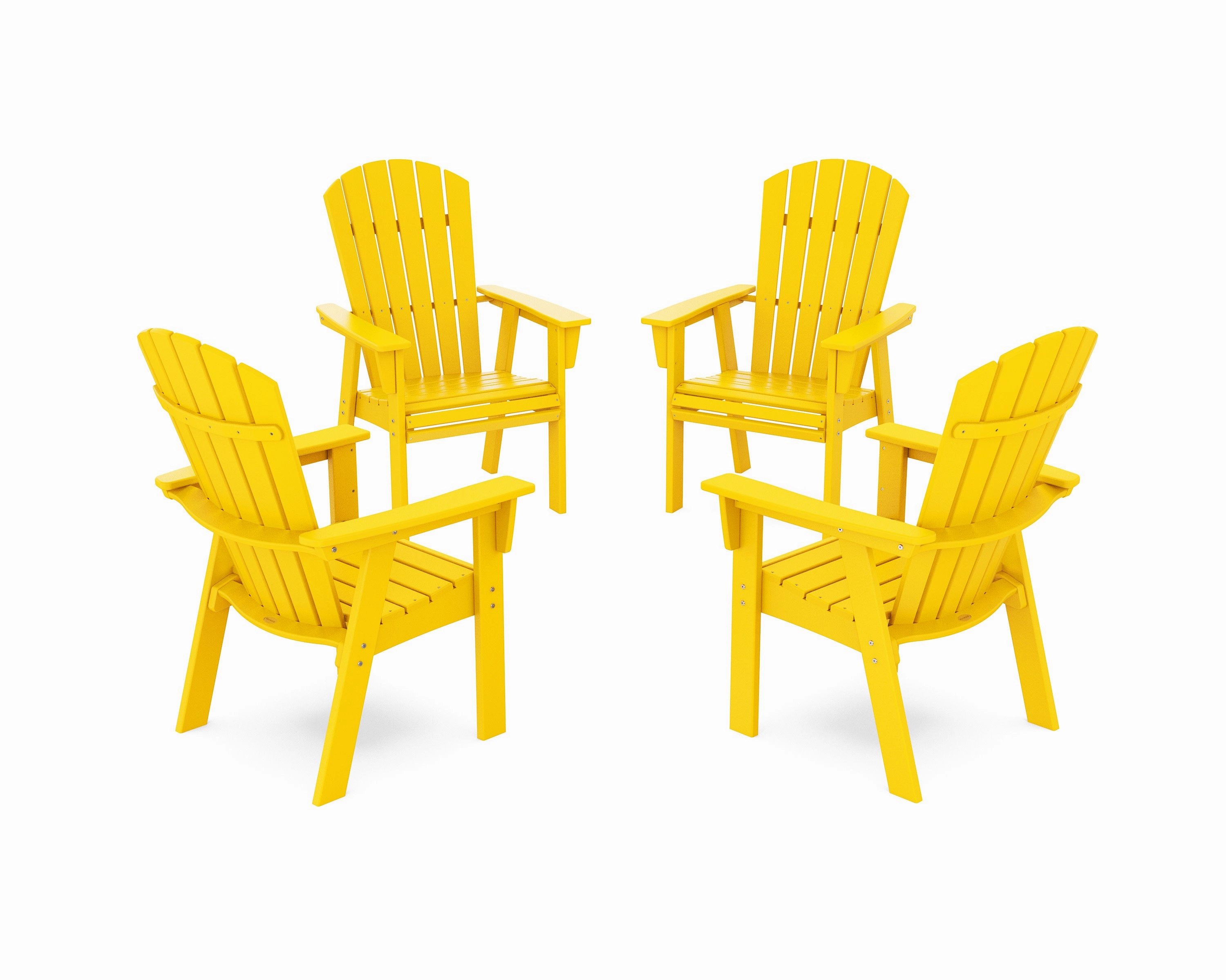 Nautical 4-Piece Curveback Upright Adirondack Conversation Set