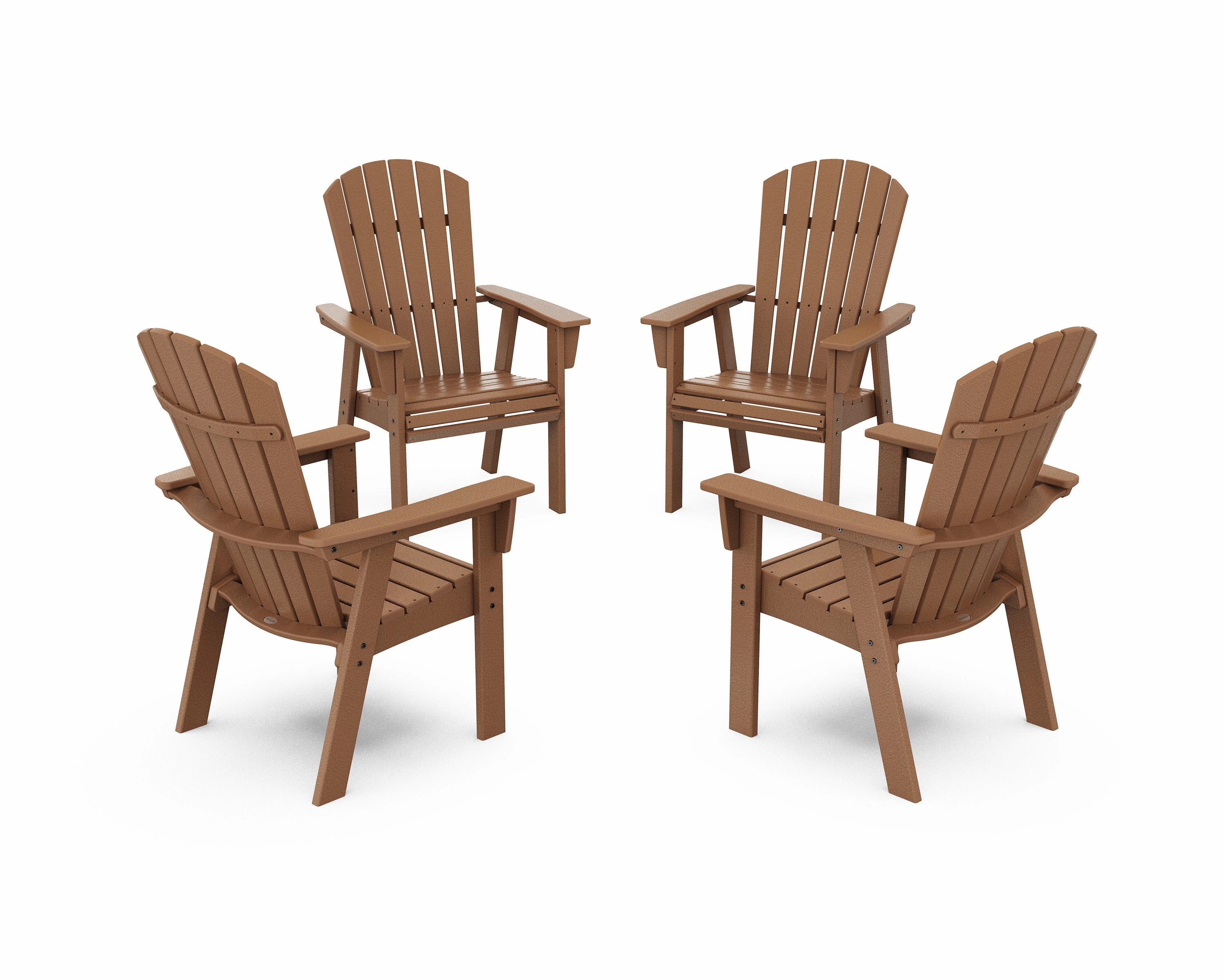 Nautical 4-Piece Curveback Upright Adirondack Conversation Set