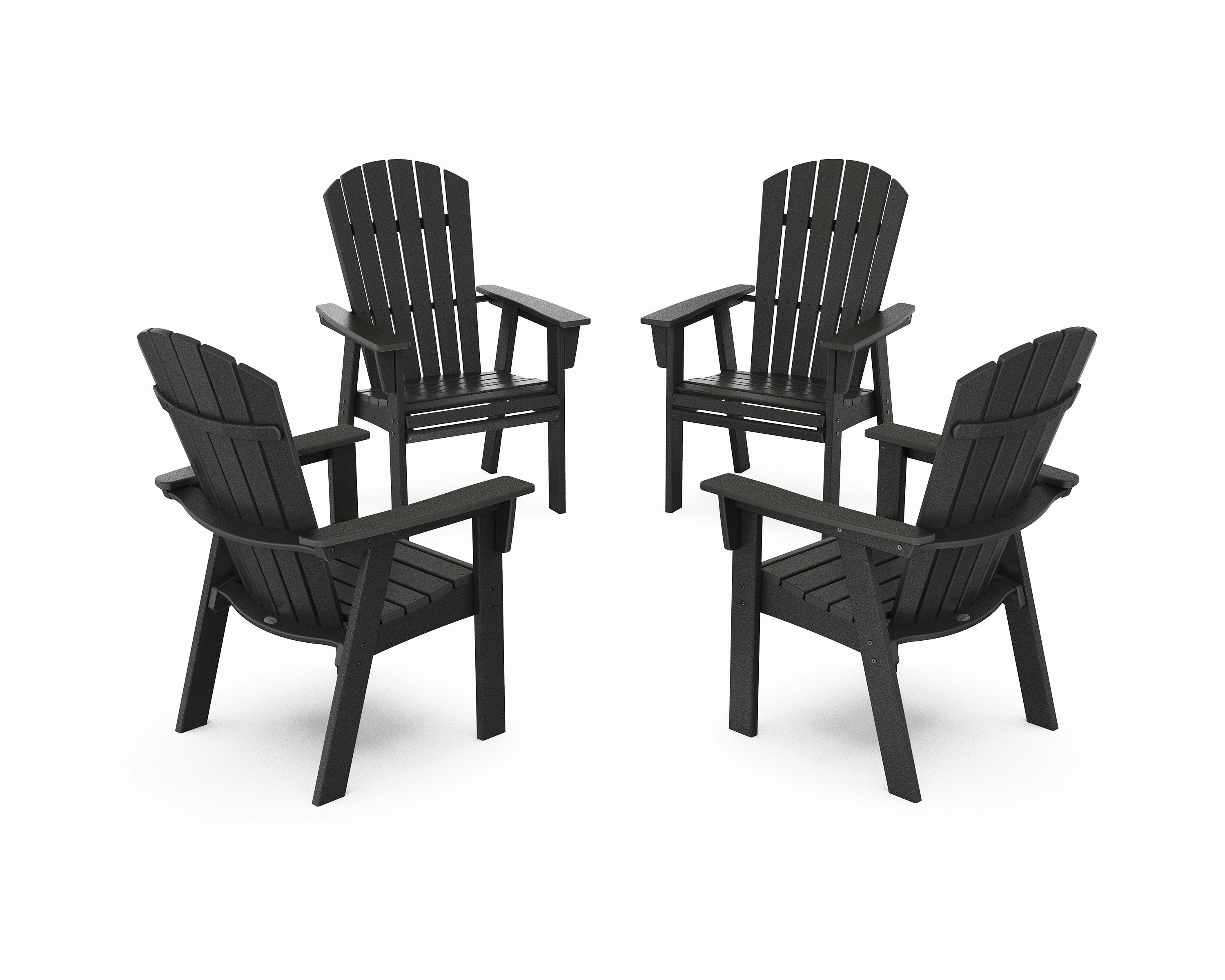 Nautical 4-Piece Curveback Upright Adirondack Conversation Set