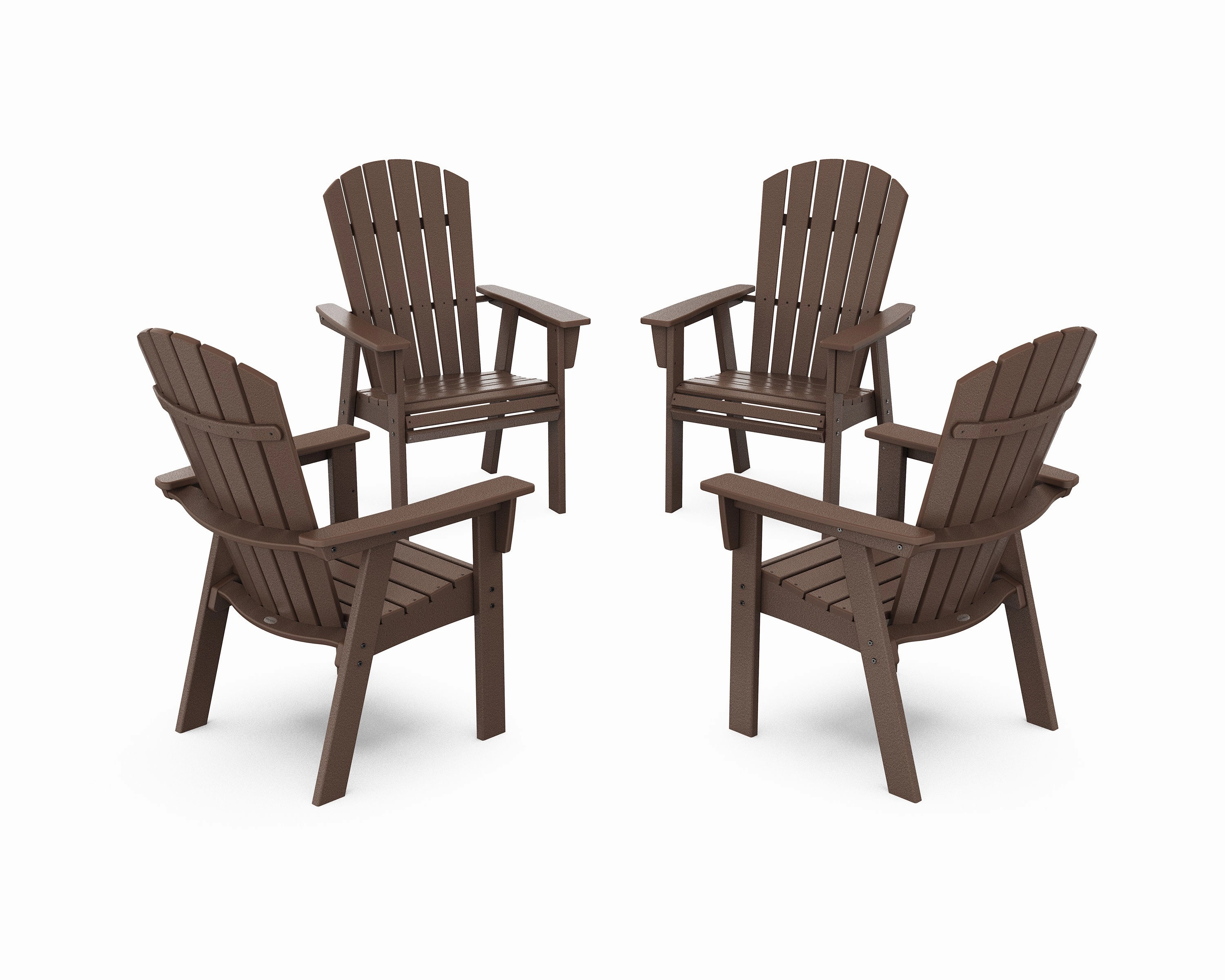 Nautical 4-Piece Curveback Upright Adirondack Conversation Set