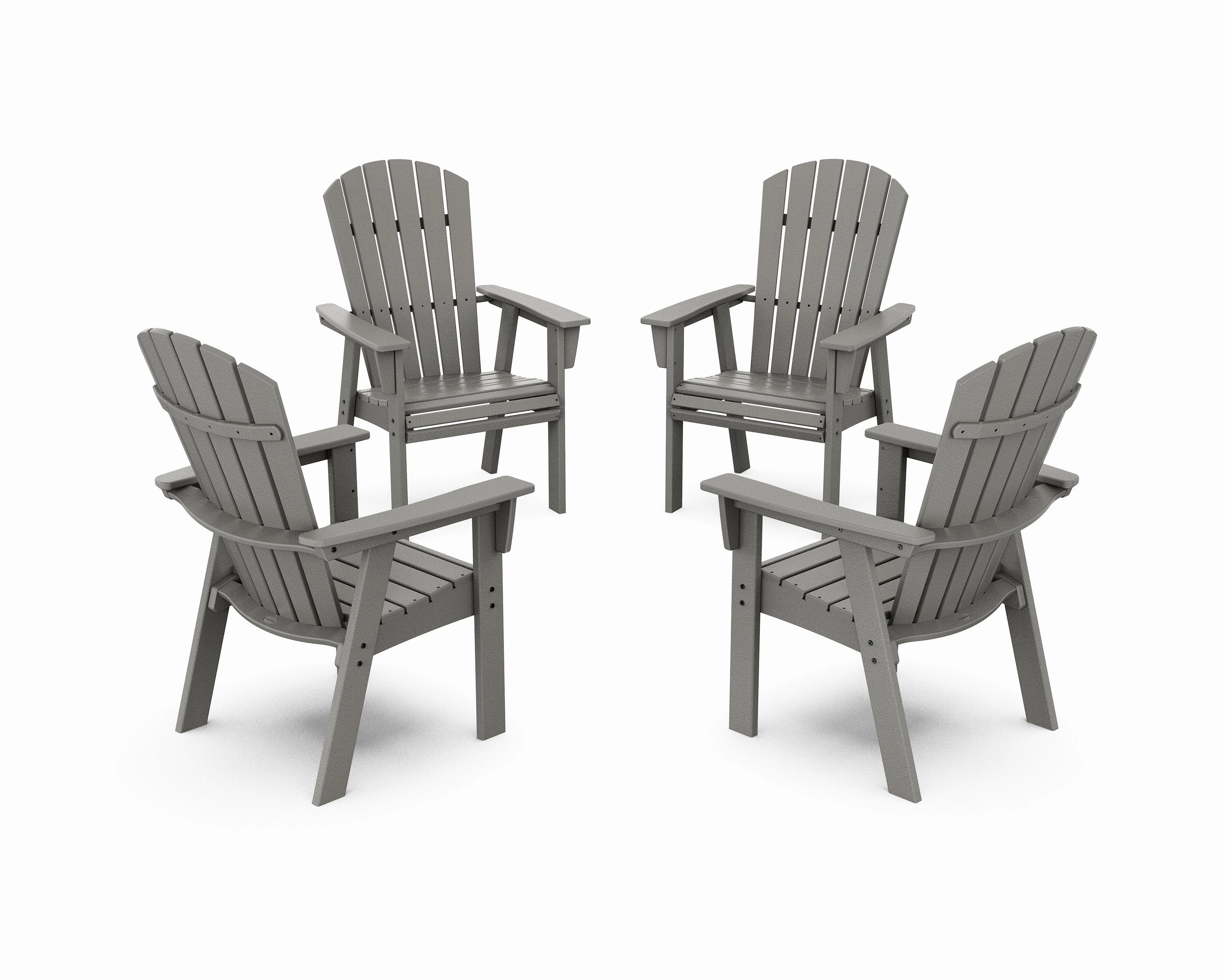 Nautical 4-Piece Curveback Upright Adirondack Conversation Setoutdoor patio dining furniture set