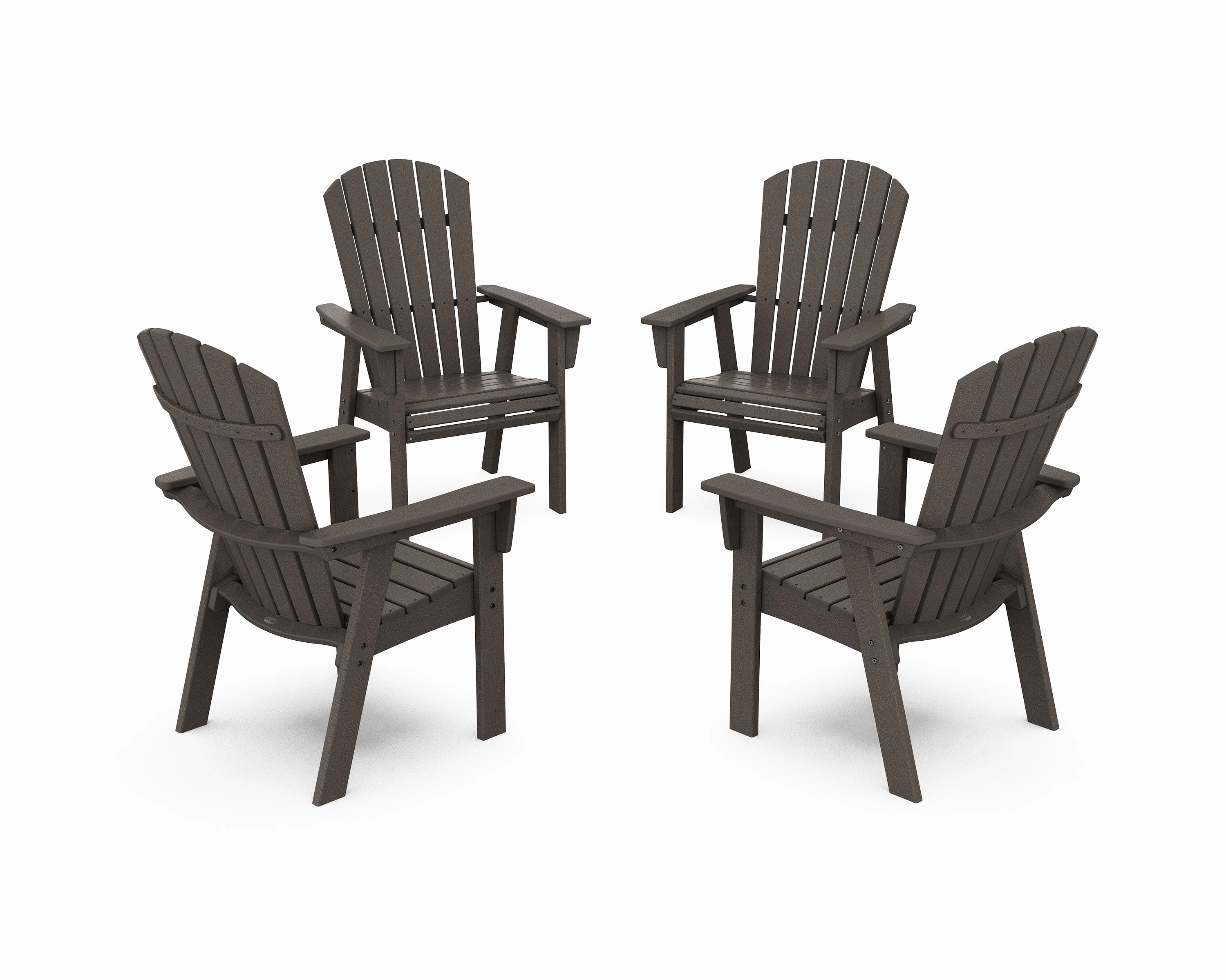 Nautical 4-Piece Curveback Upright Adirondack Conversation Set