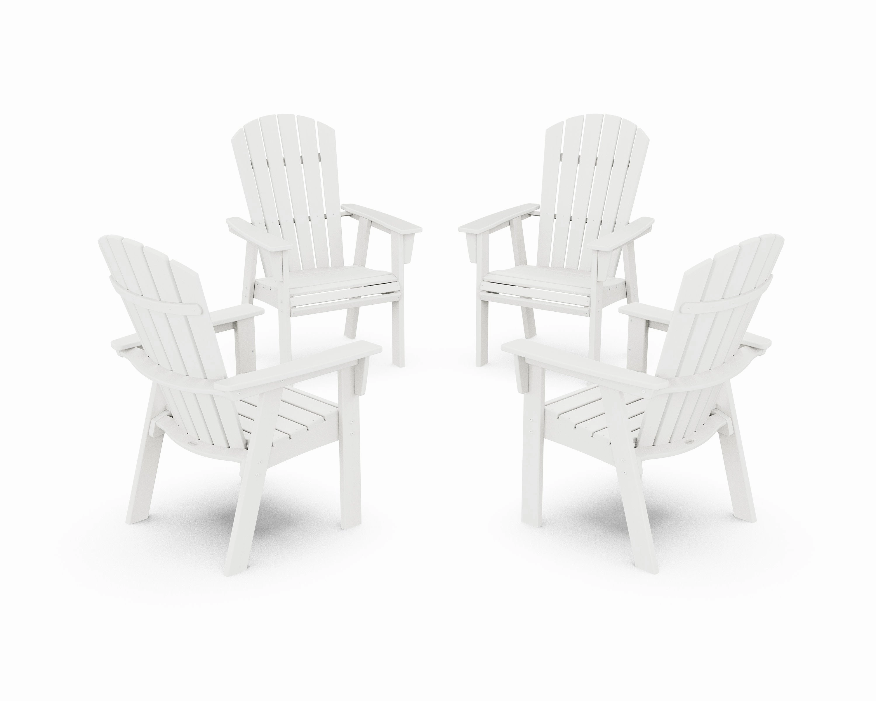 Nautical 4-Piece Curveback Upright Adirondack Conversation Set