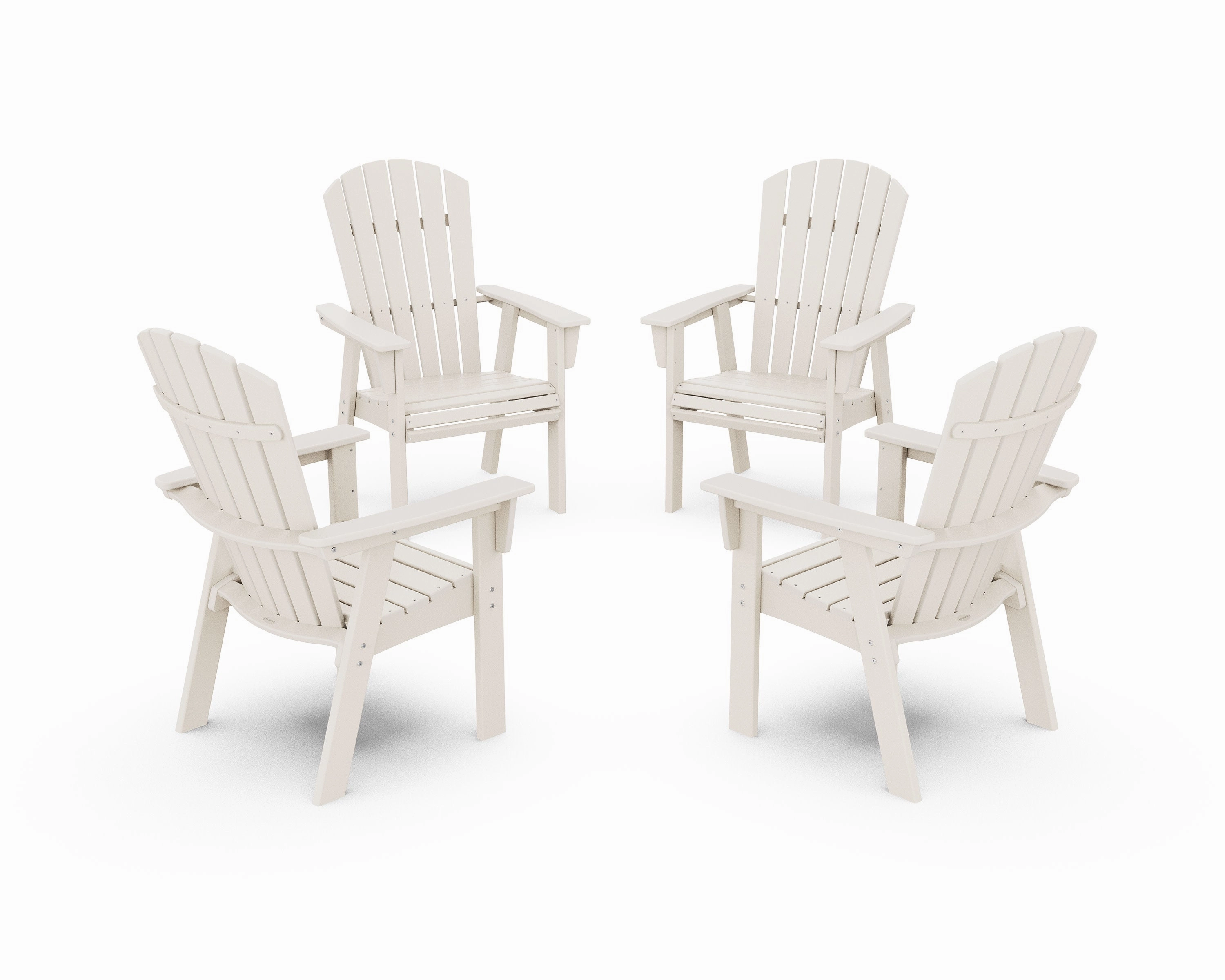 Nautical 4-Piece Curveback Upright Adirondack Conversation Set