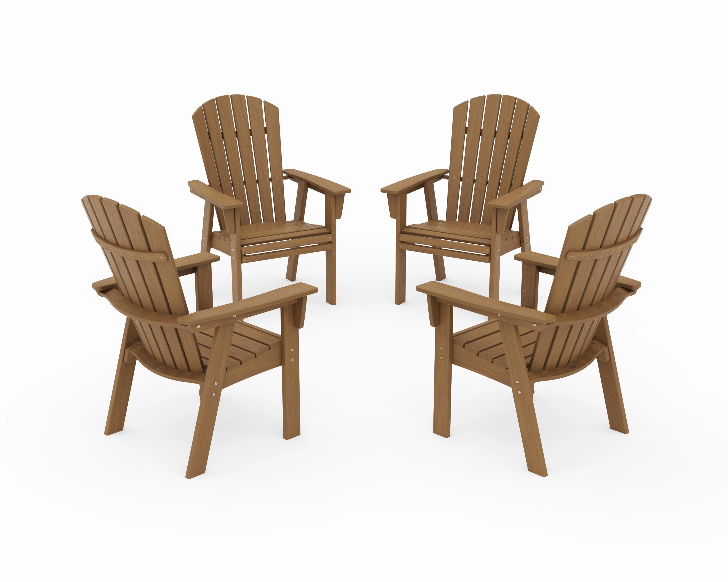 Nautical 4-Piece Curveback Upright Adirondack Conversation Set