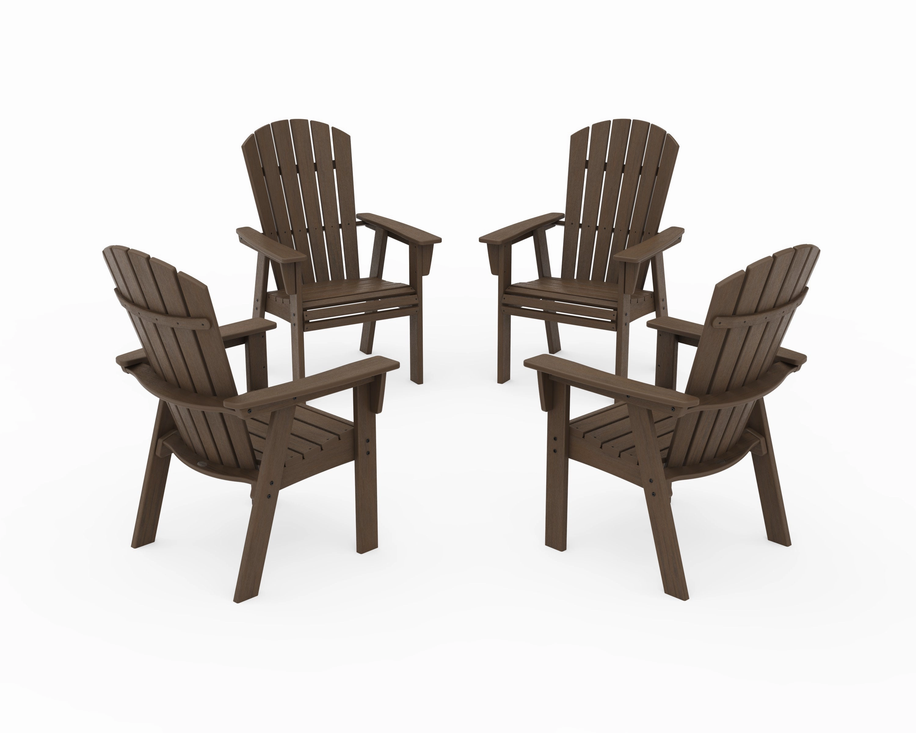 Nautical 4-Piece Curveback Upright Adirondack Conversation Set
