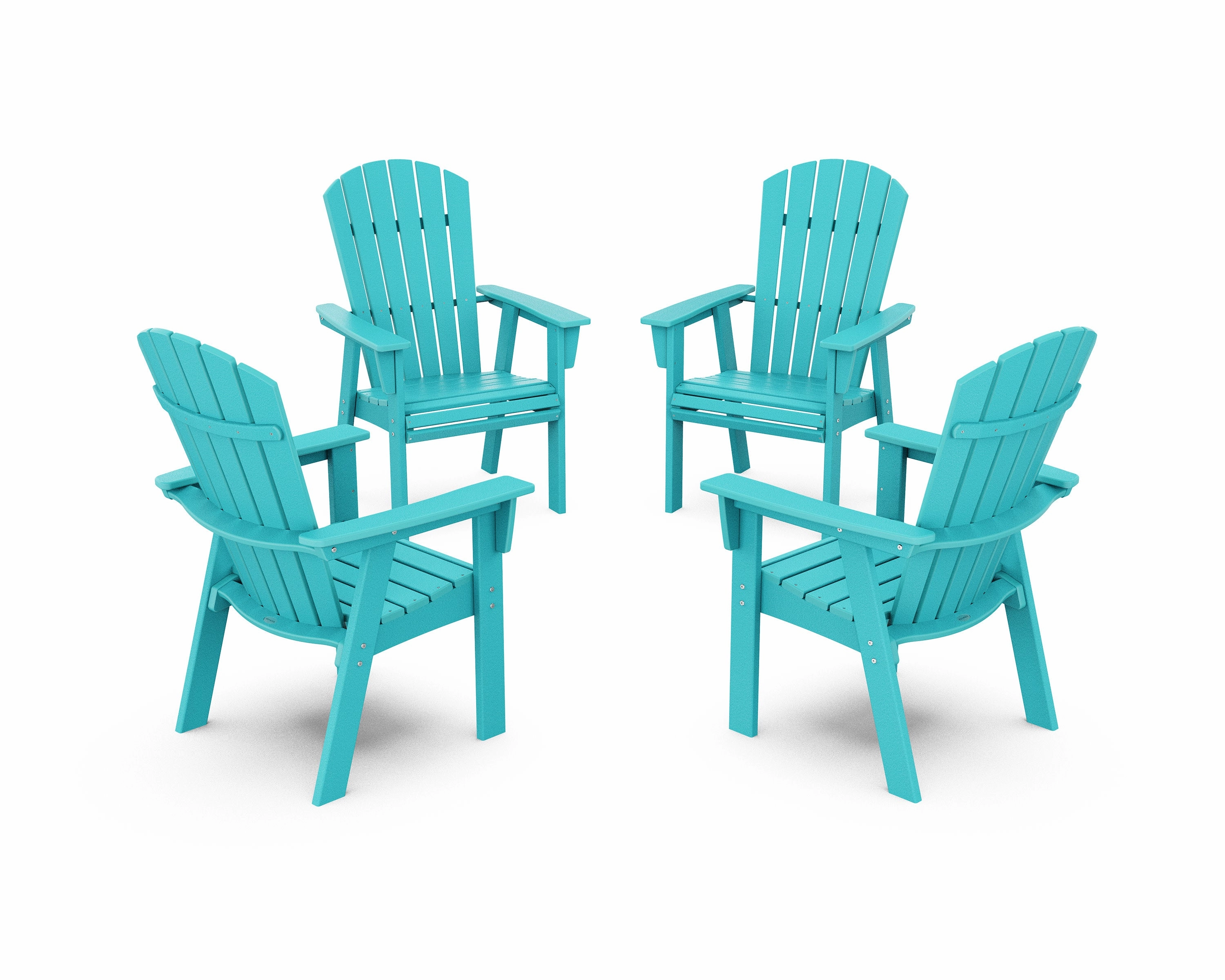Nautical 4-Piece Curveback Upright Adirondack Conversation Set
