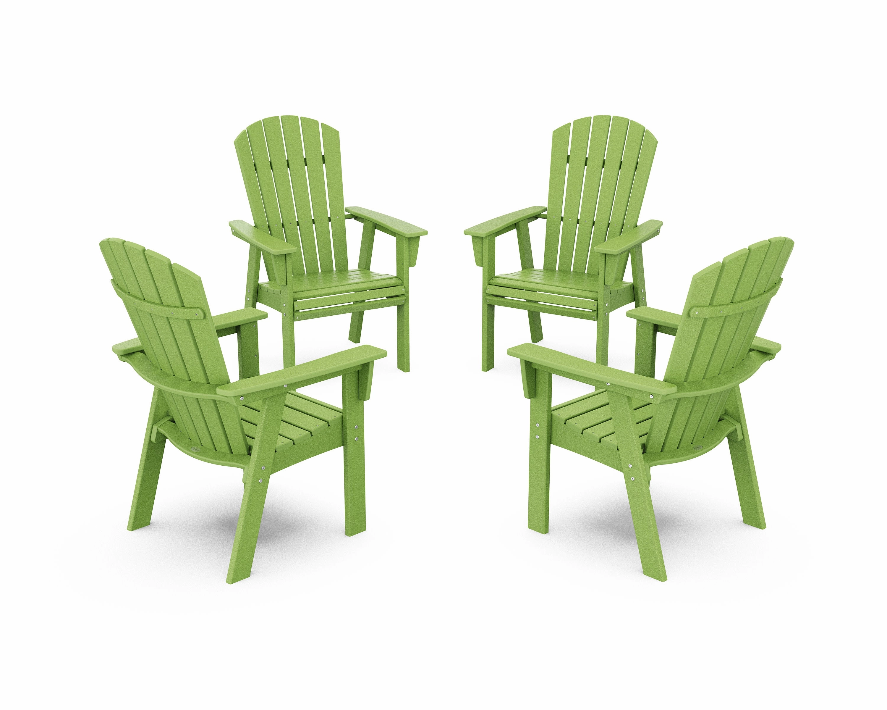 Nautical 4-Piece Curveback Upright Adirondack Conversation Set