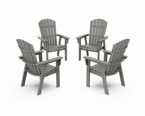 Nautical 4-Piece Curveback Upright Adirondack Conversation Setoutdoor patio dining furniture set