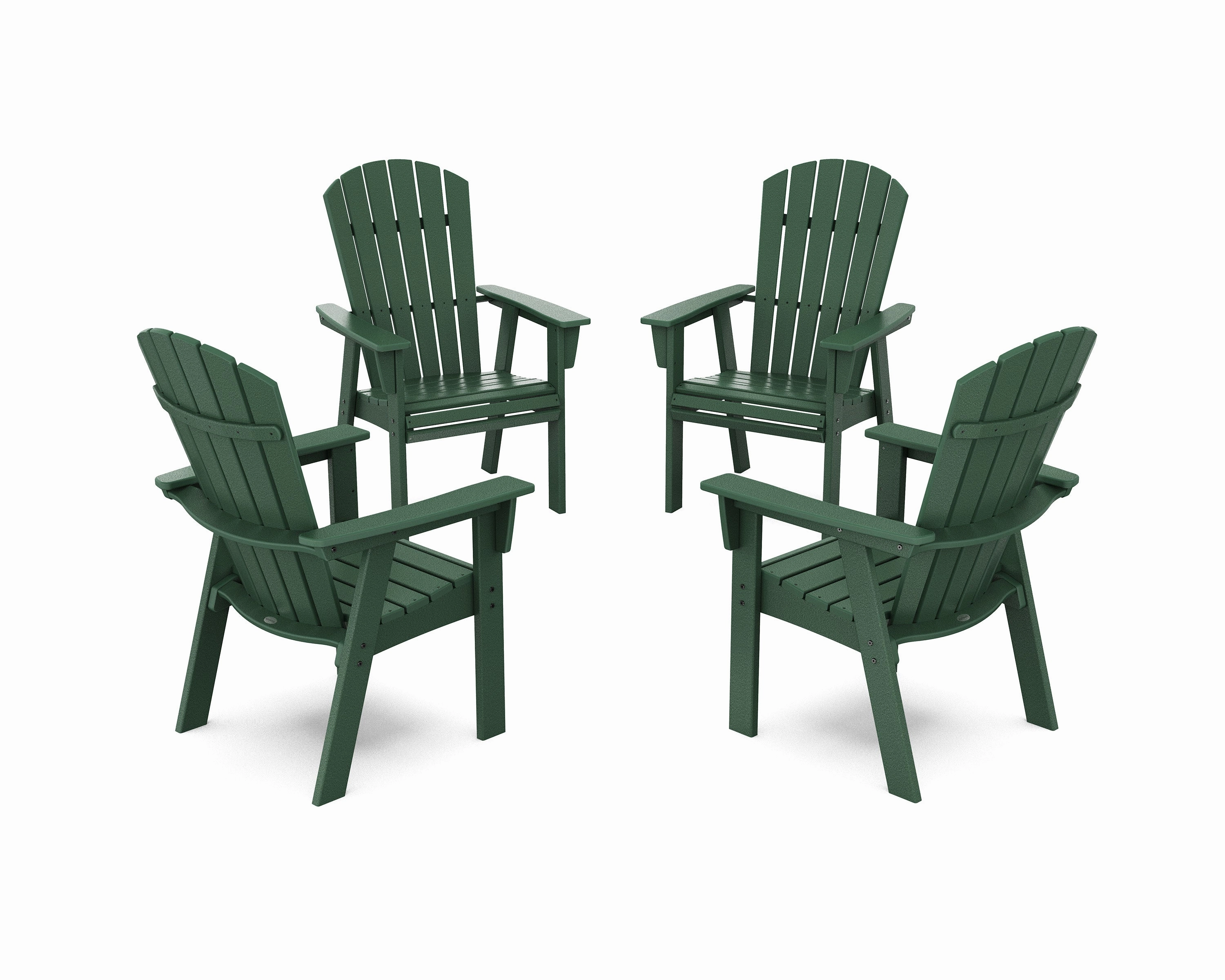 Nautical 4-Piece Curveback Upright Adirondack Conversation Set
