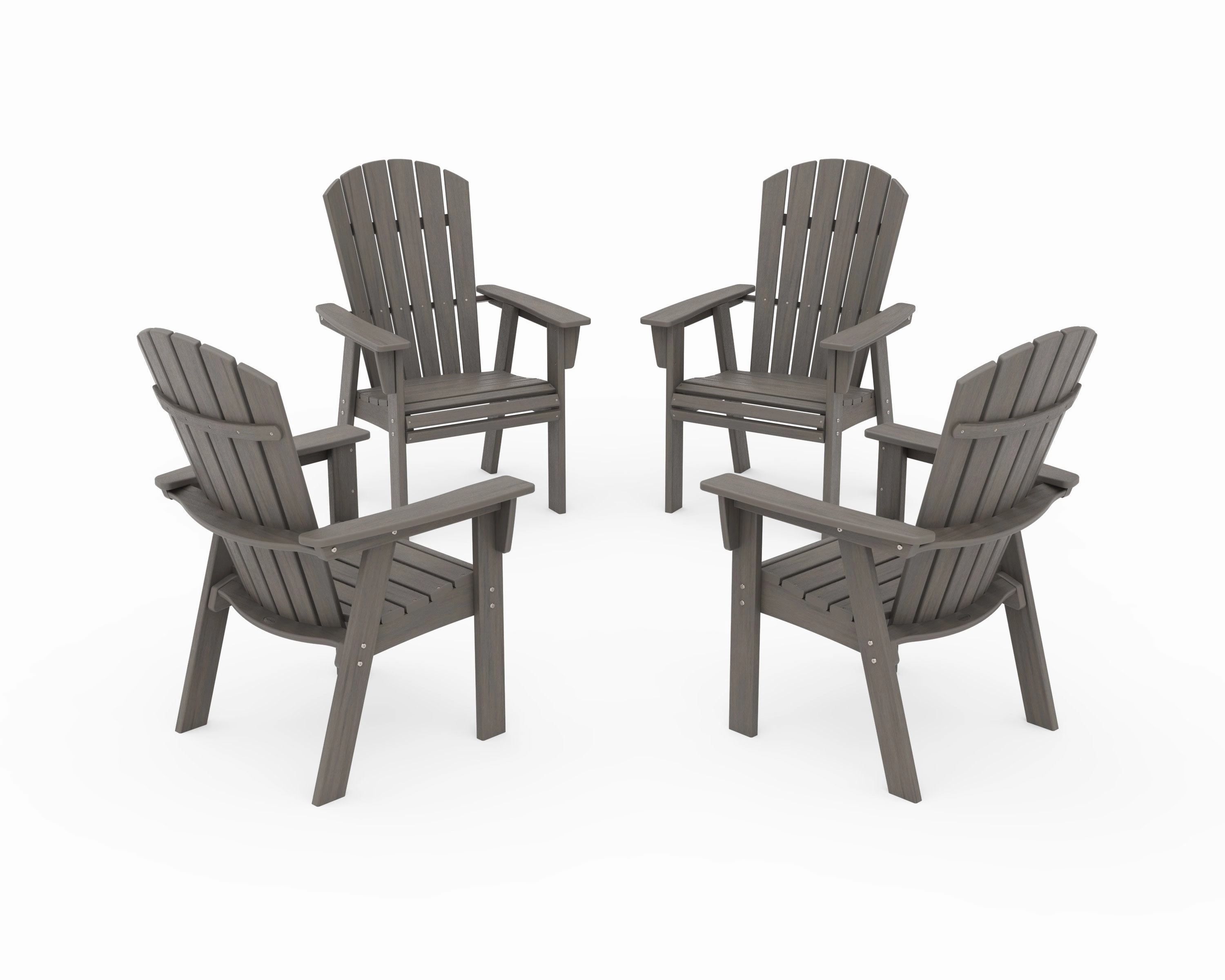 Nautical 4-Piece Curveback Upright Adirondack Conversation Set