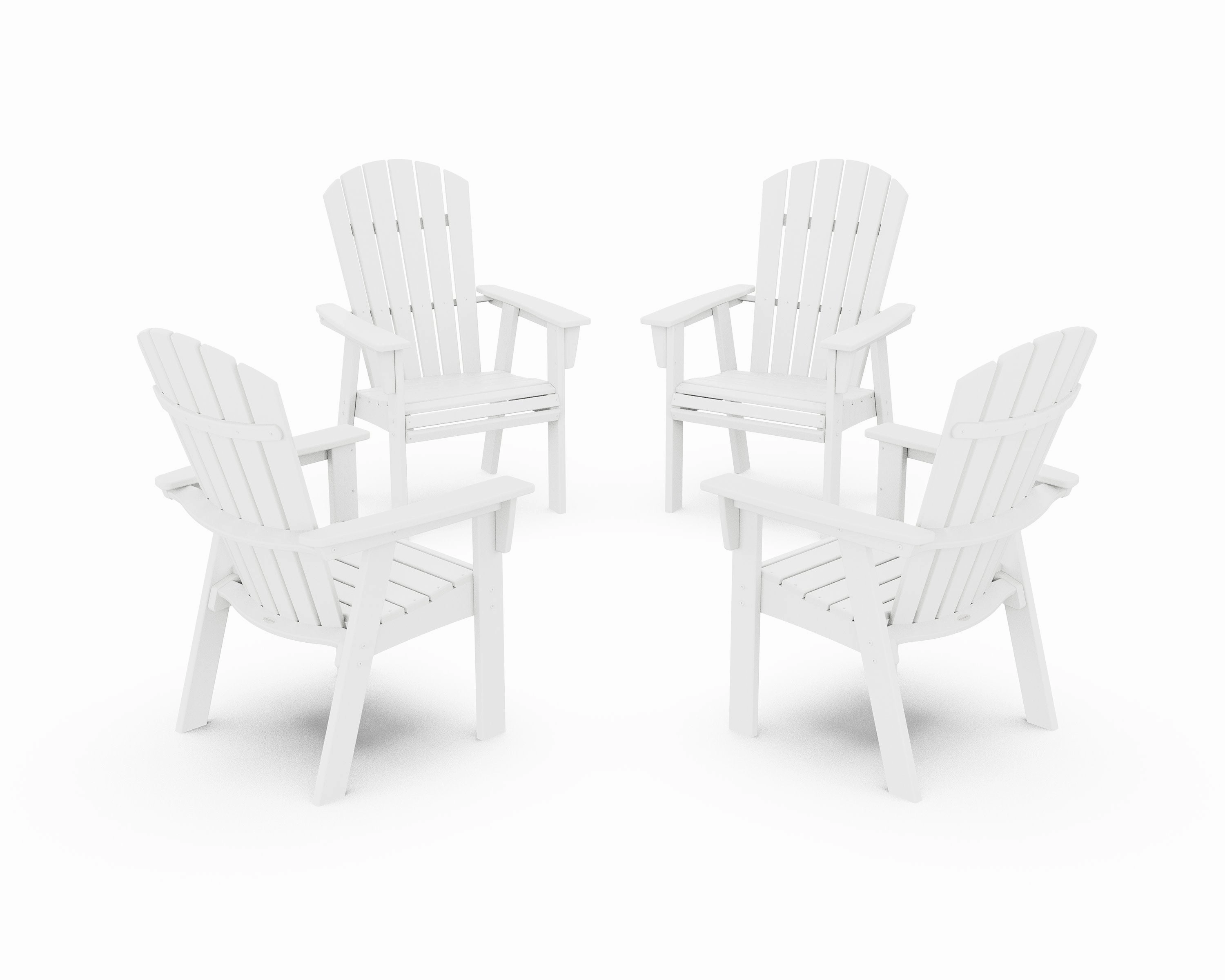 Nautical 4-Piece Curveback Upright Adirondack Conversation Set