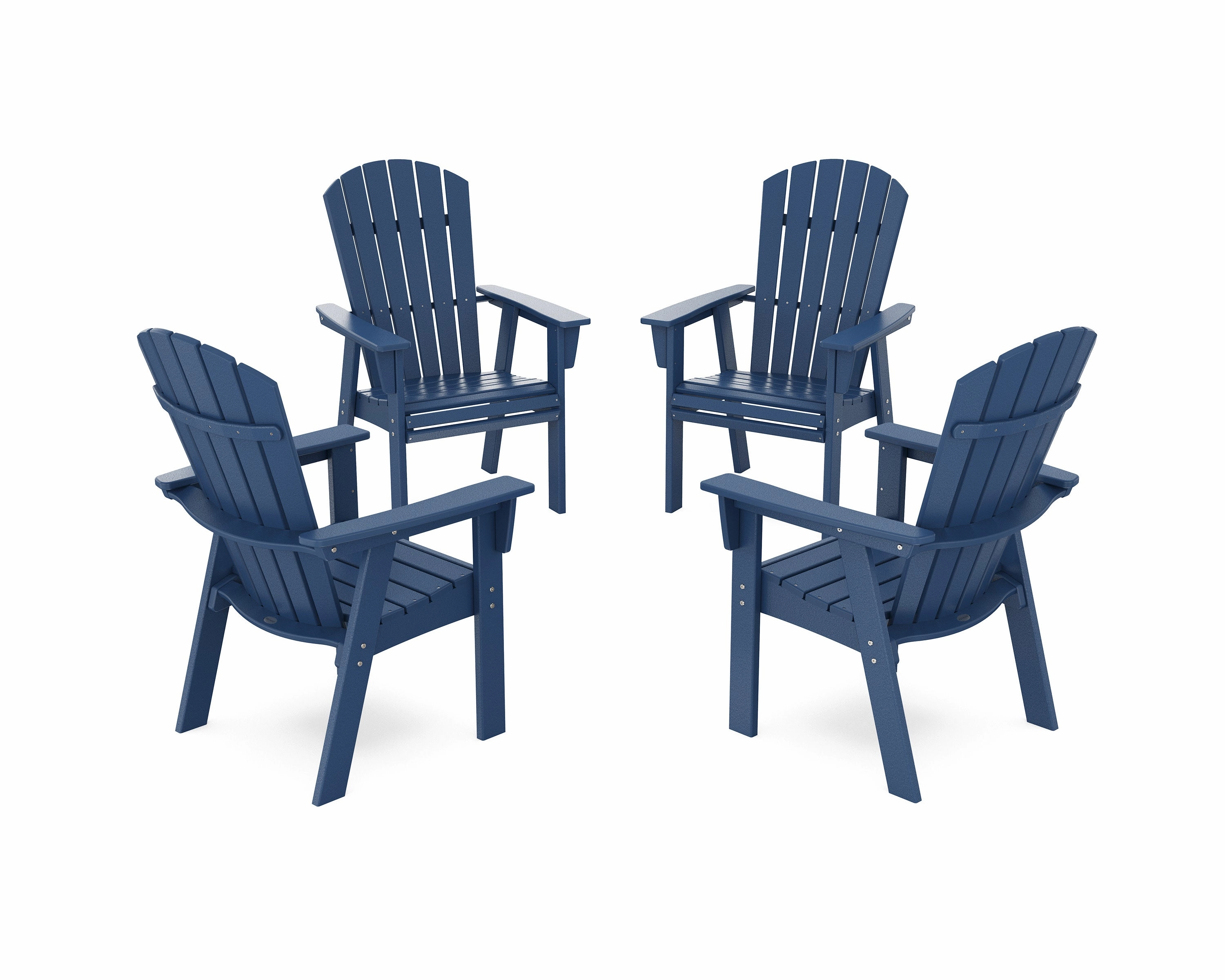 Nautical 4-Piece Curveback Upright Adirondack Conversation Set
