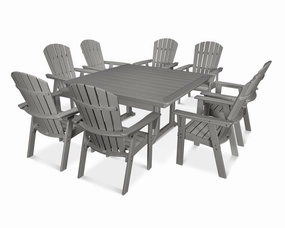 Nautical Adirondack 9-Piece Trestle Dining Setoutdoor patio furniture set