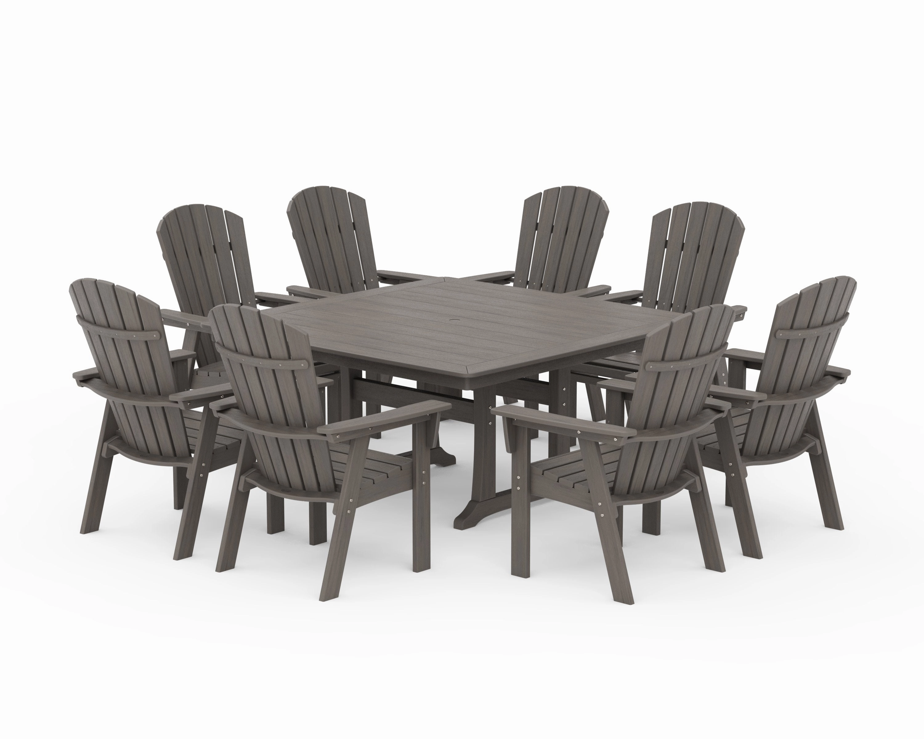 Nautical Adirondack 9-Piece Trestle Dining Set