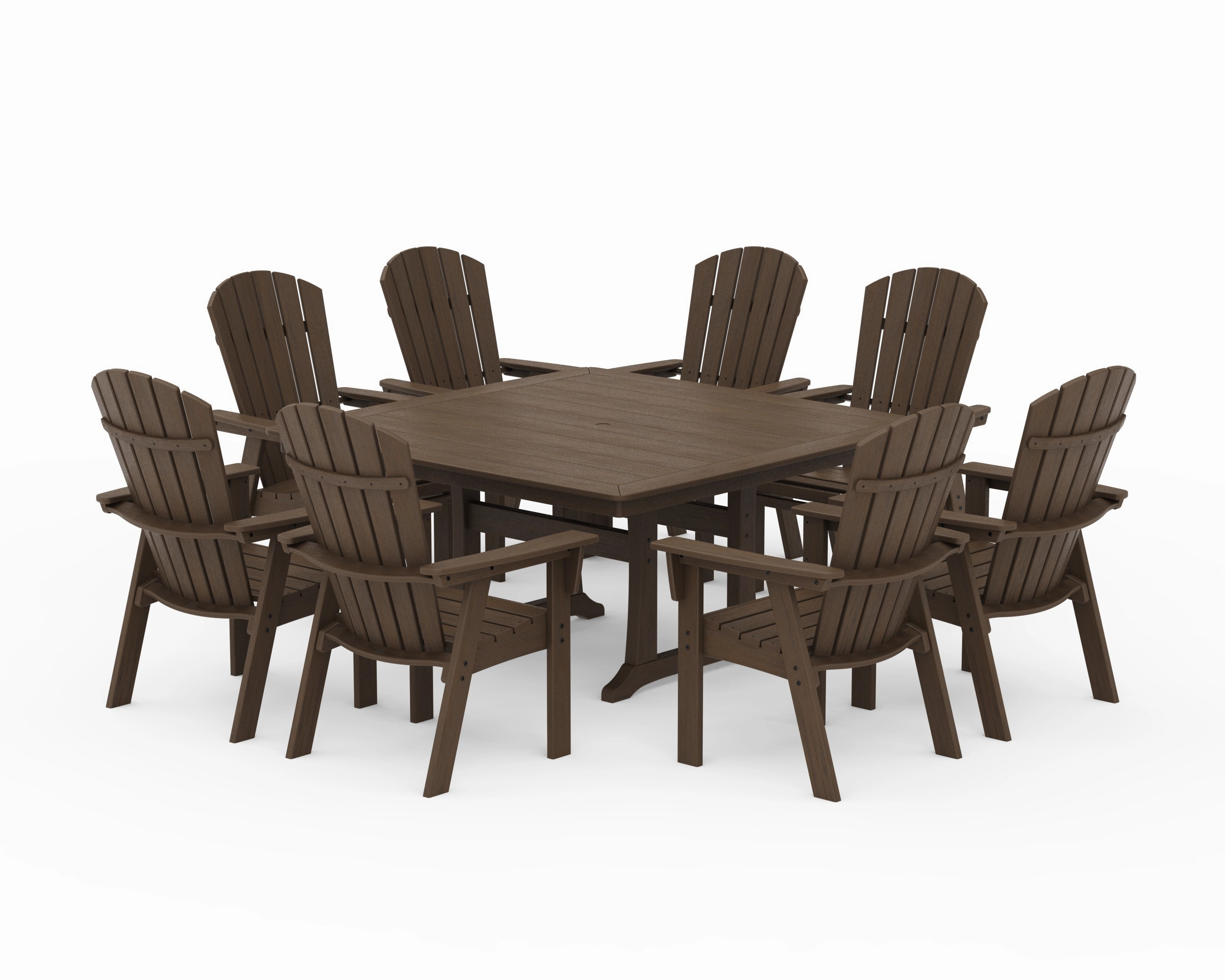 Nautical Adirondack 9-Piece Trestle Dining Set
