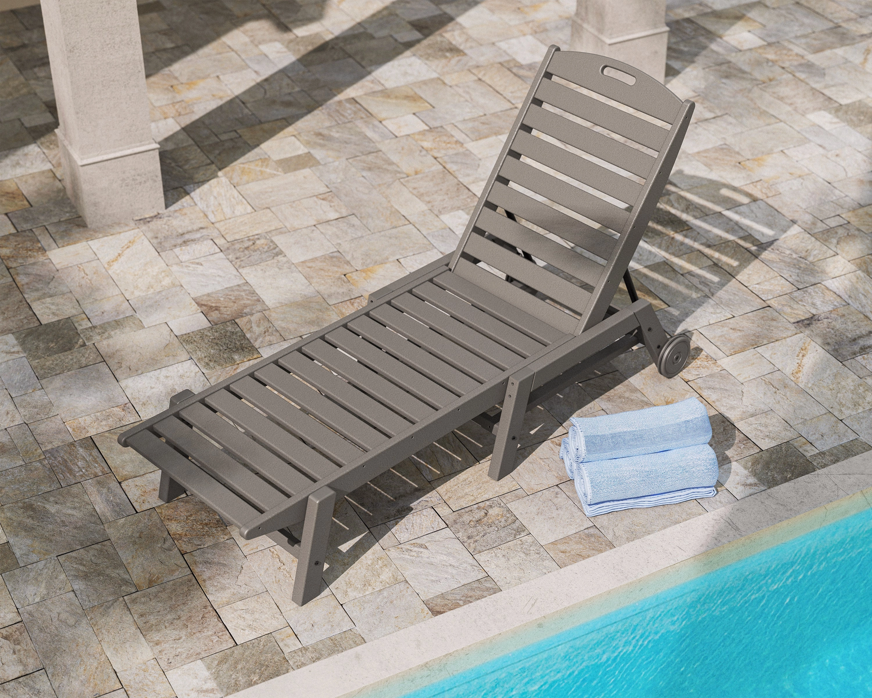 Nautical Chaise with Wheels