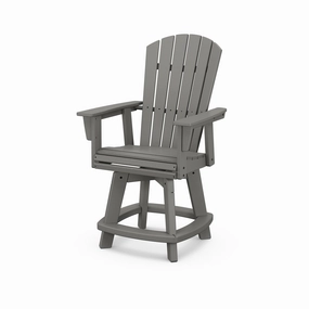 Nautical Curveback Adirondack Swivel Counter Chairoutdoor patio dining furniture set