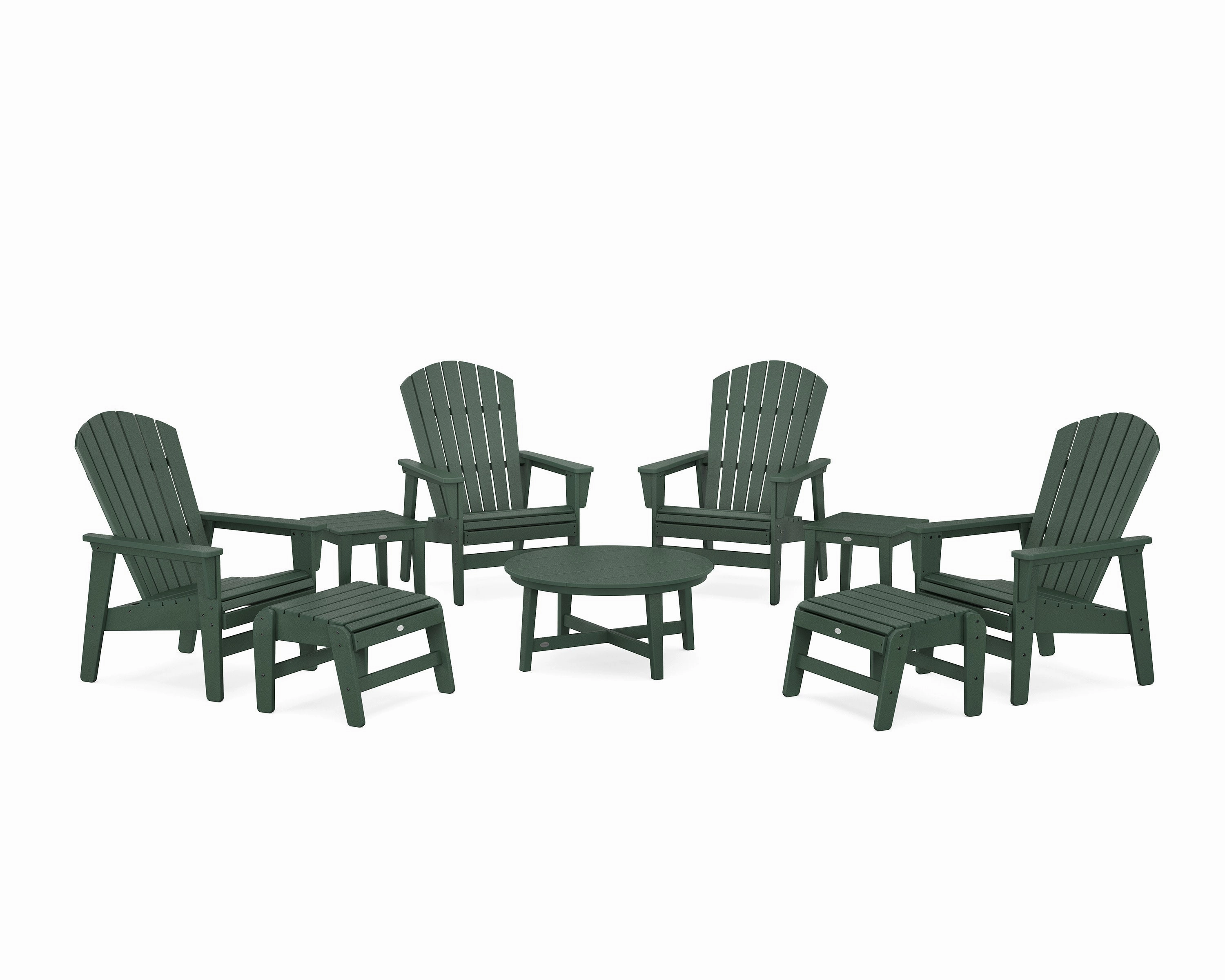 Nautical Grand Upright Adirondack 9-Piece Conversation Set