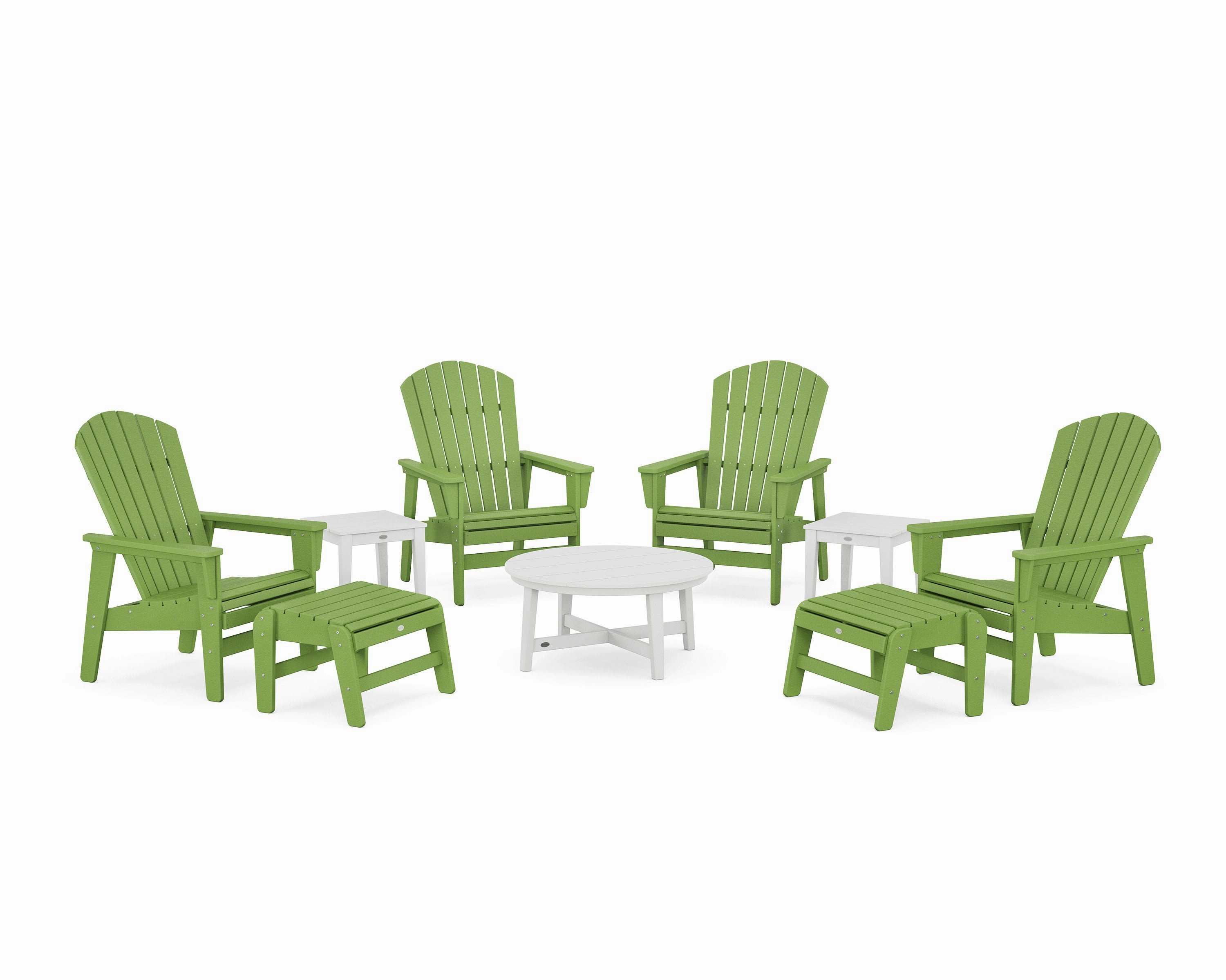Nautical Grand Upright Adirondack 9-Piece Conversation Set
