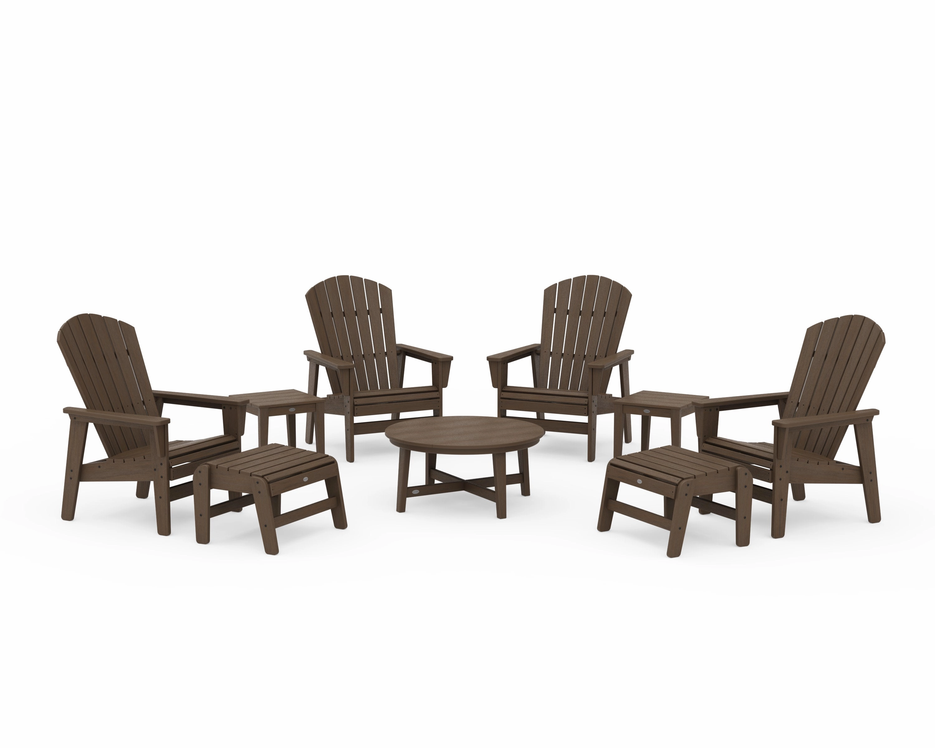 Nautical Grand Upright Adirondack 9-Piece Conversation Set