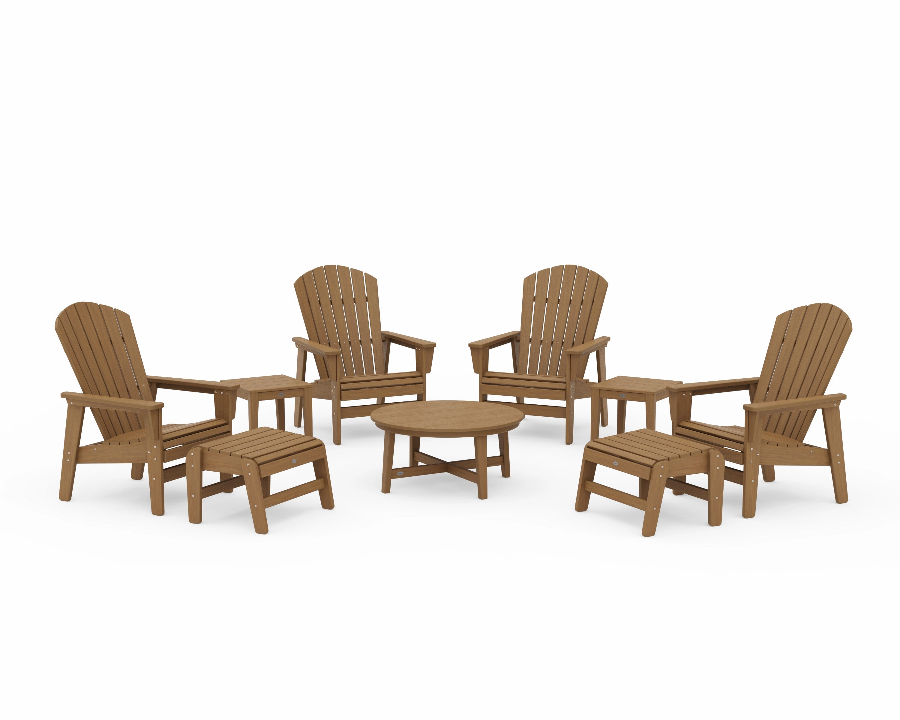 Nautical Grand Upright Adirondack 9-Piece Conversation Set