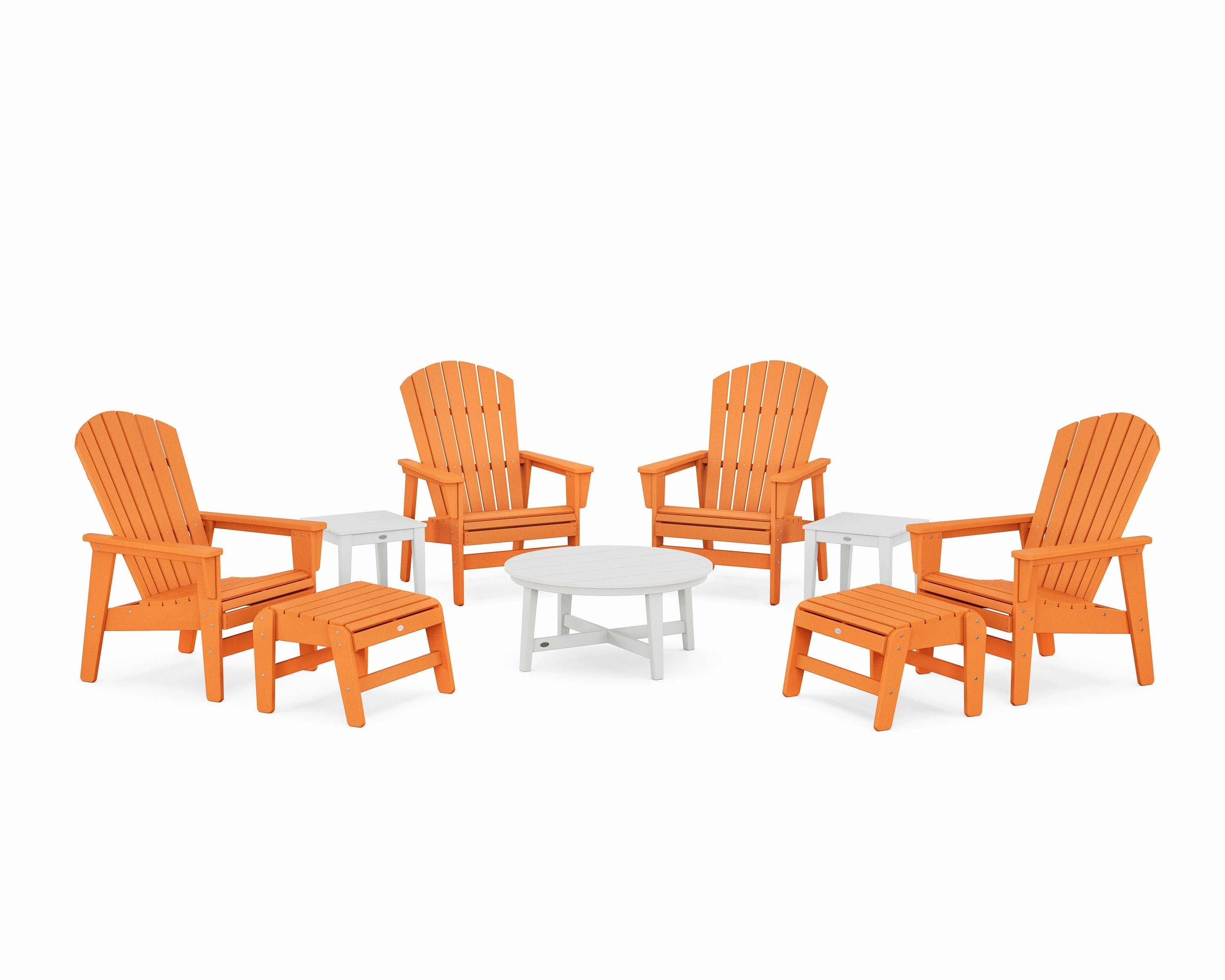 Nautical Grand Upright Adirondack 9-Piece Conversation Set