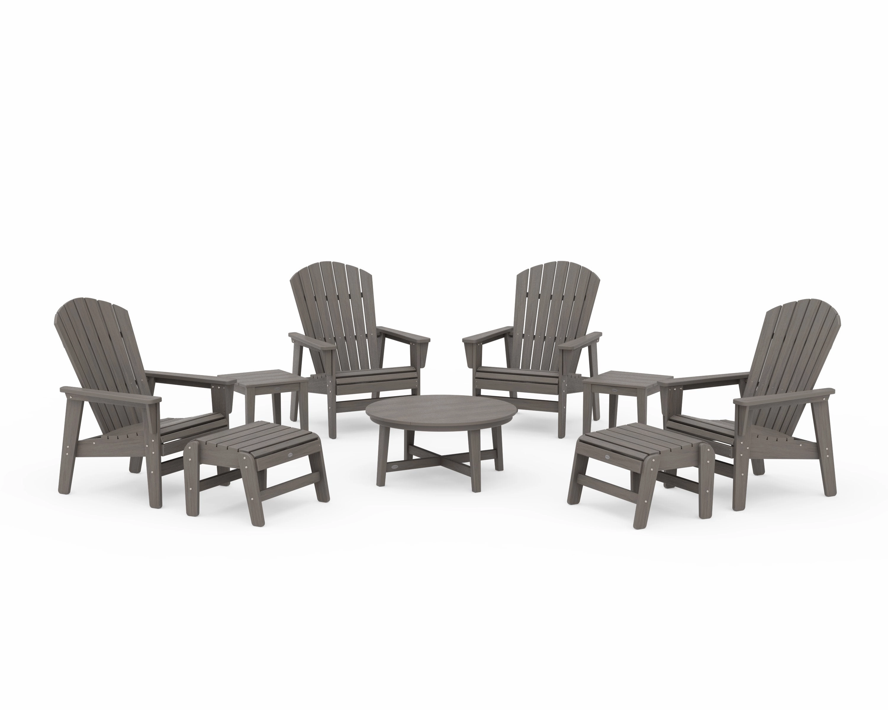 Nautical Grand Upright Adirondack 9-Piece Conversation Set