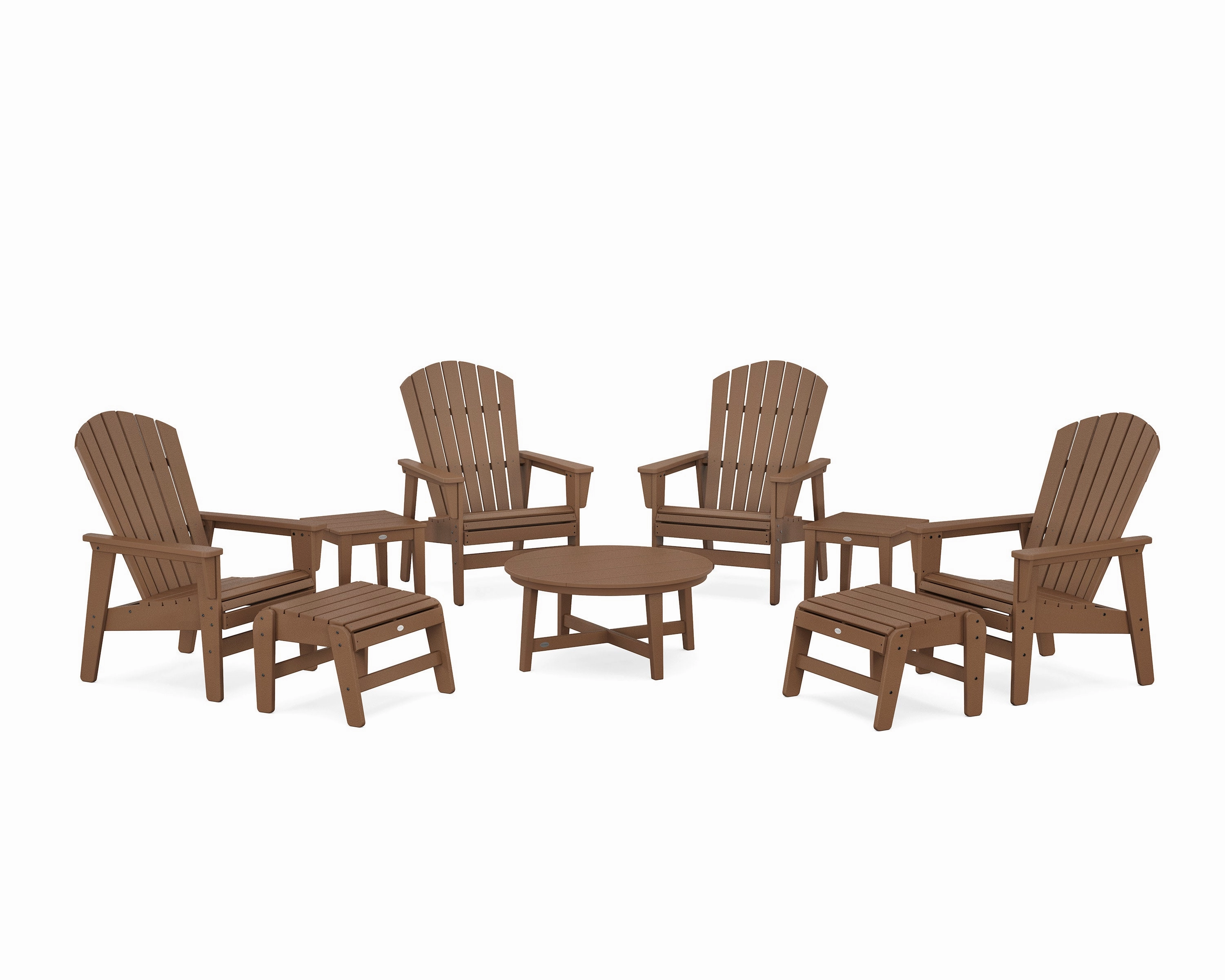Nautical Grand Upright Adirondack 9-Piece Conversation Set