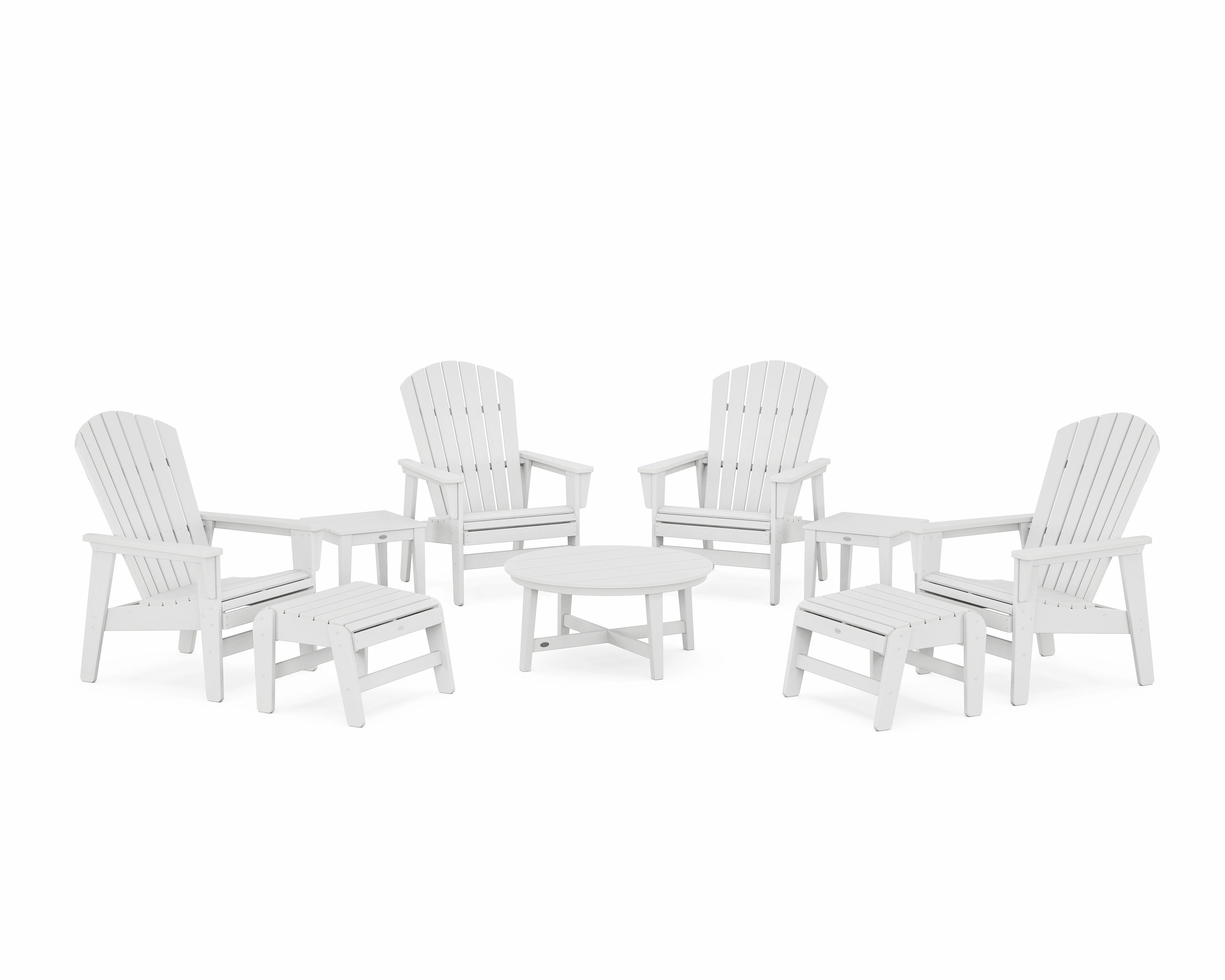 Nautical Grand Upright Adirondack 9-Piece Conversation Set