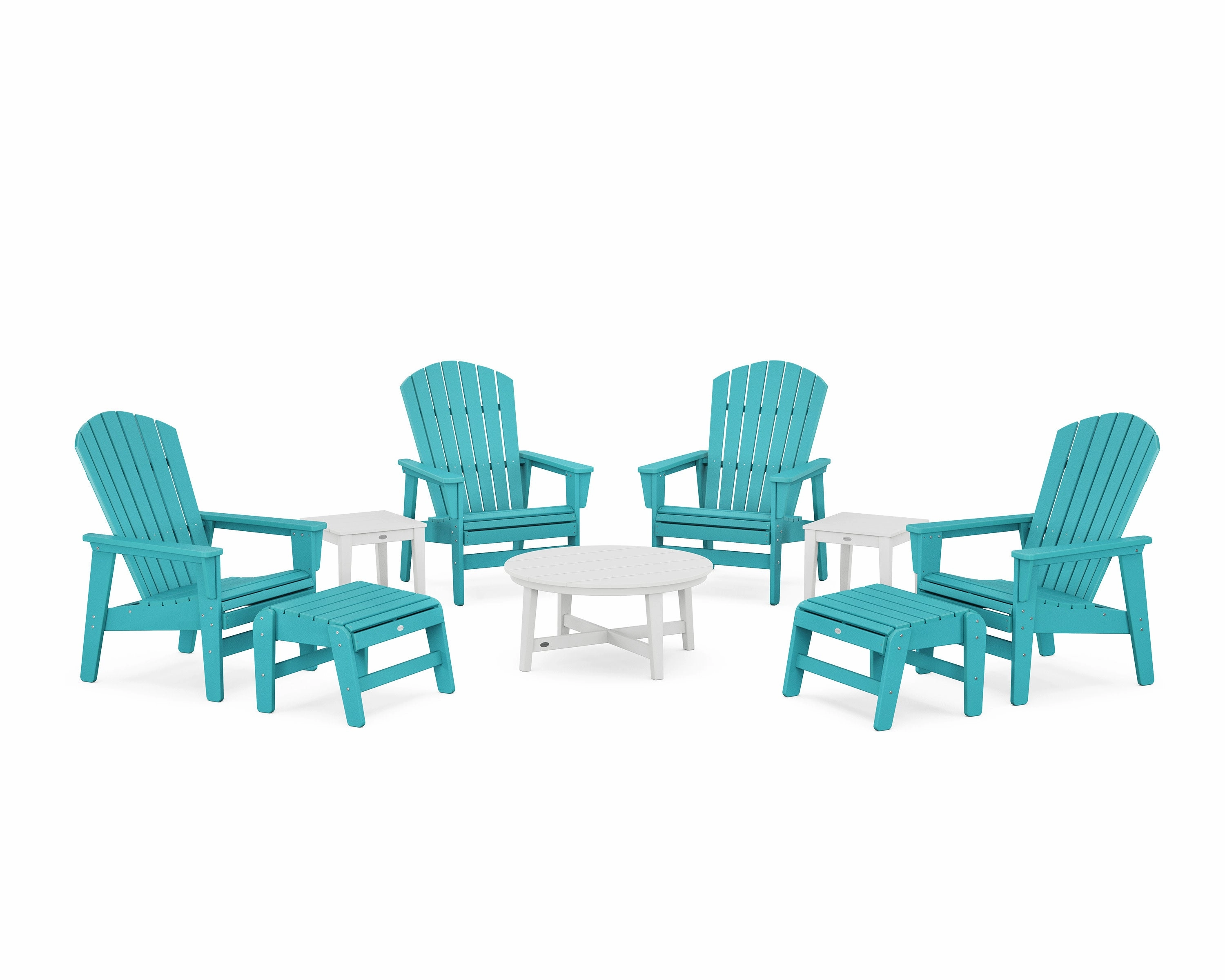 Nautical Grand Upright Adirondack 9-Piece Conversation Set