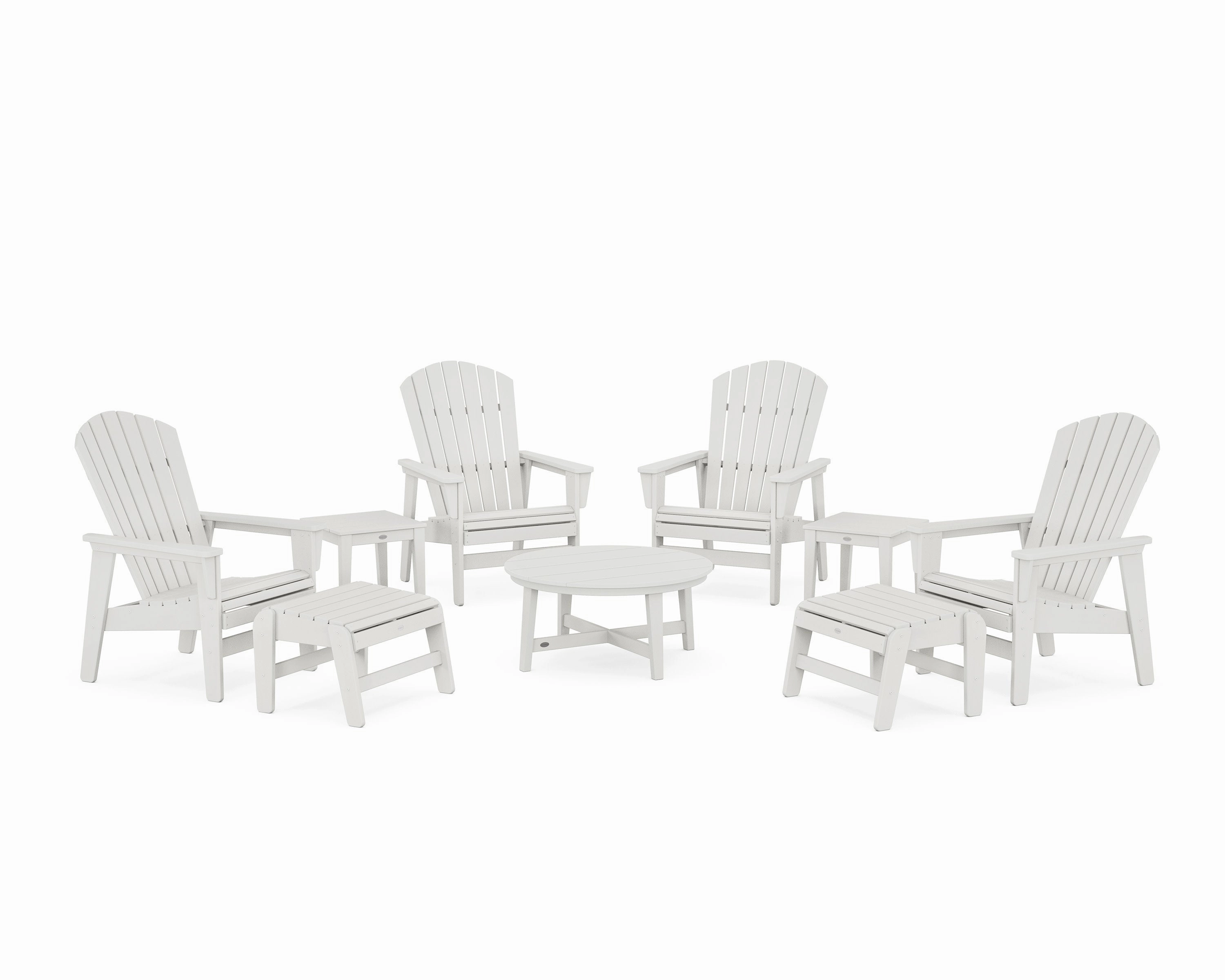 Nautical Grand Upright Adirondack 9-Piece Conversation Set