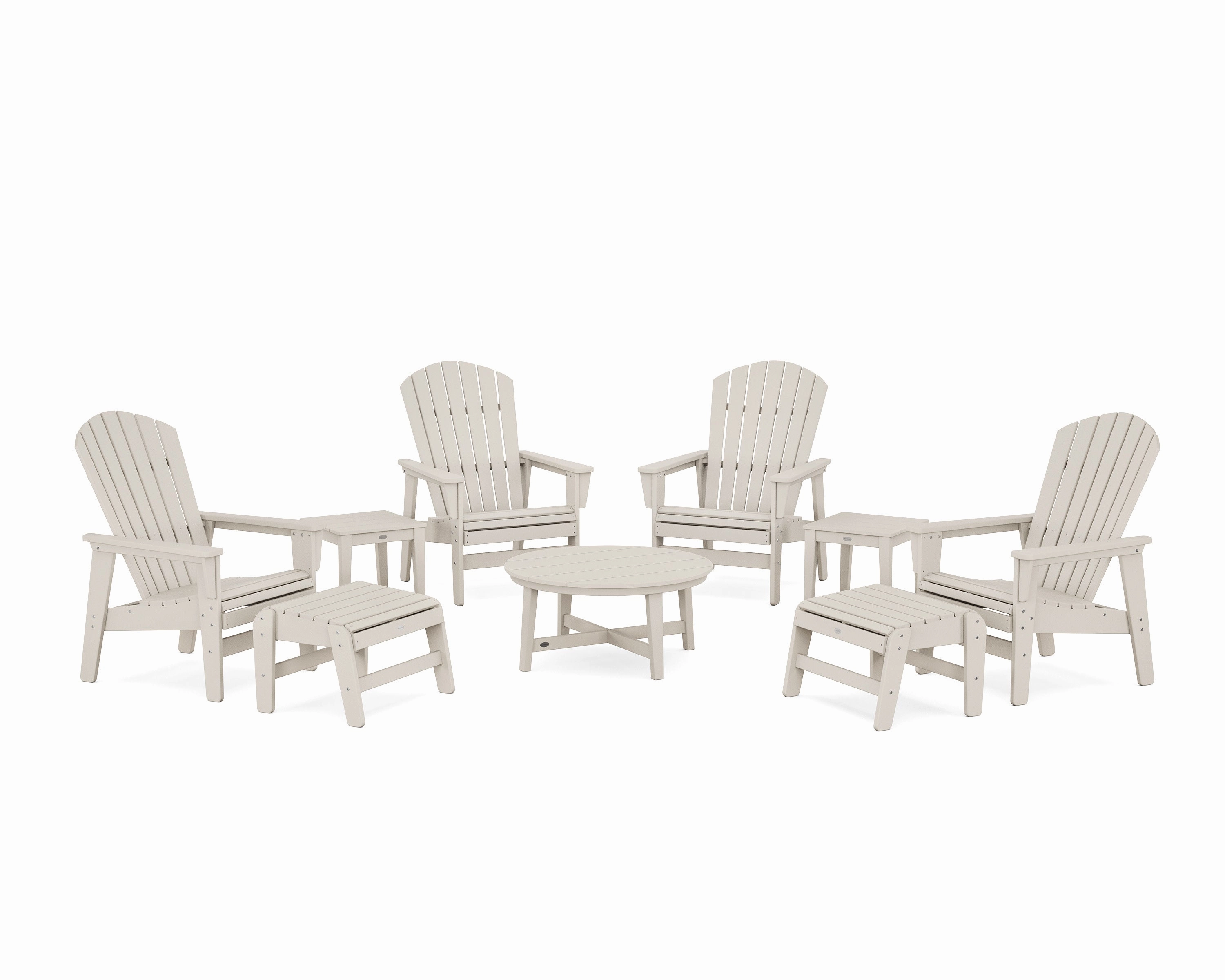 Nautical Grand Upright Adirondack 9-Piece Conversation Set