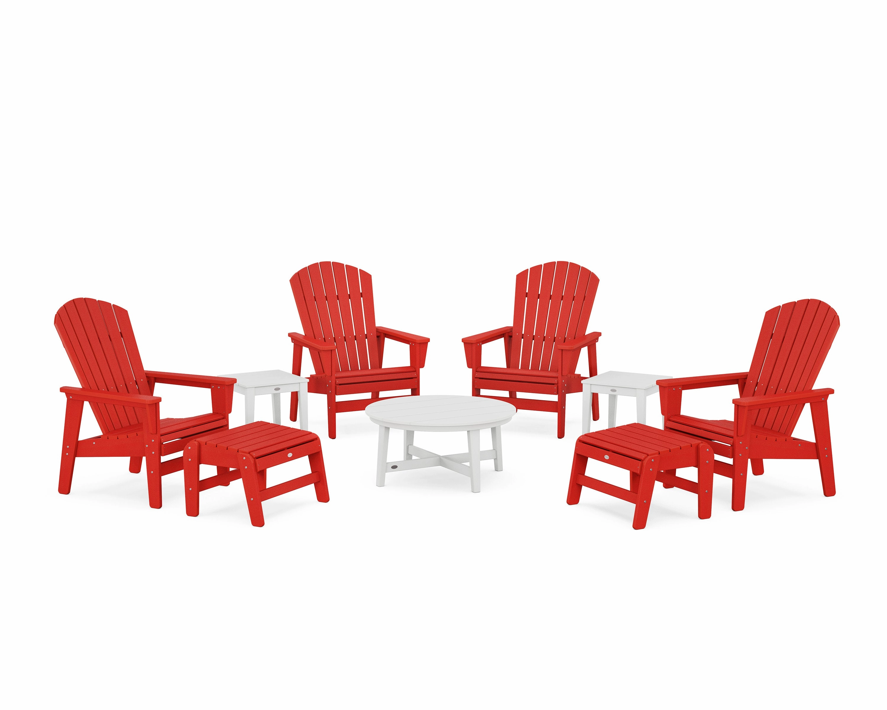 Nautical Grand Upright Adirondack 9-Piece Conversation Set