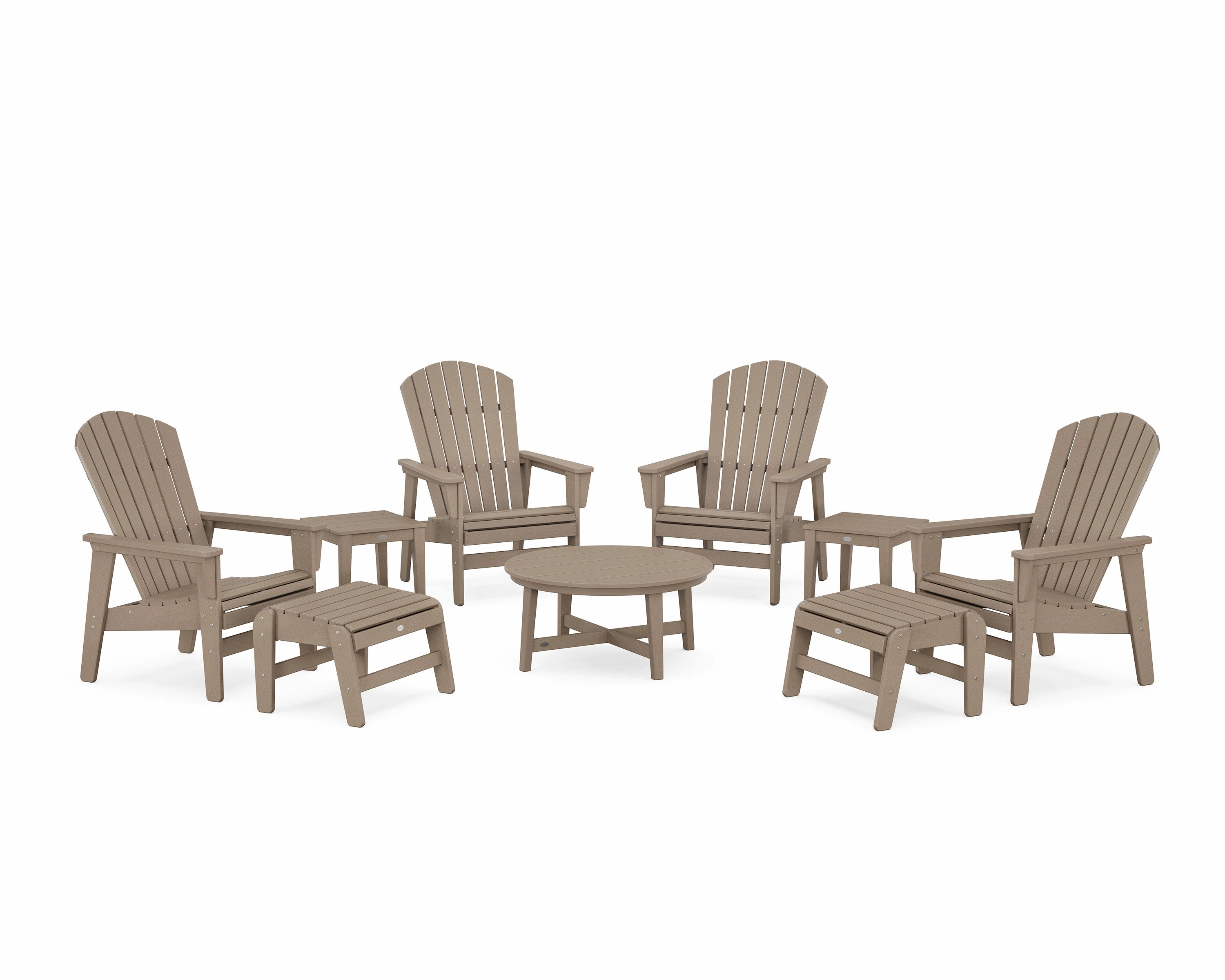 Nautical Grand Upright Adirondack 9-Piece Conversation Set
