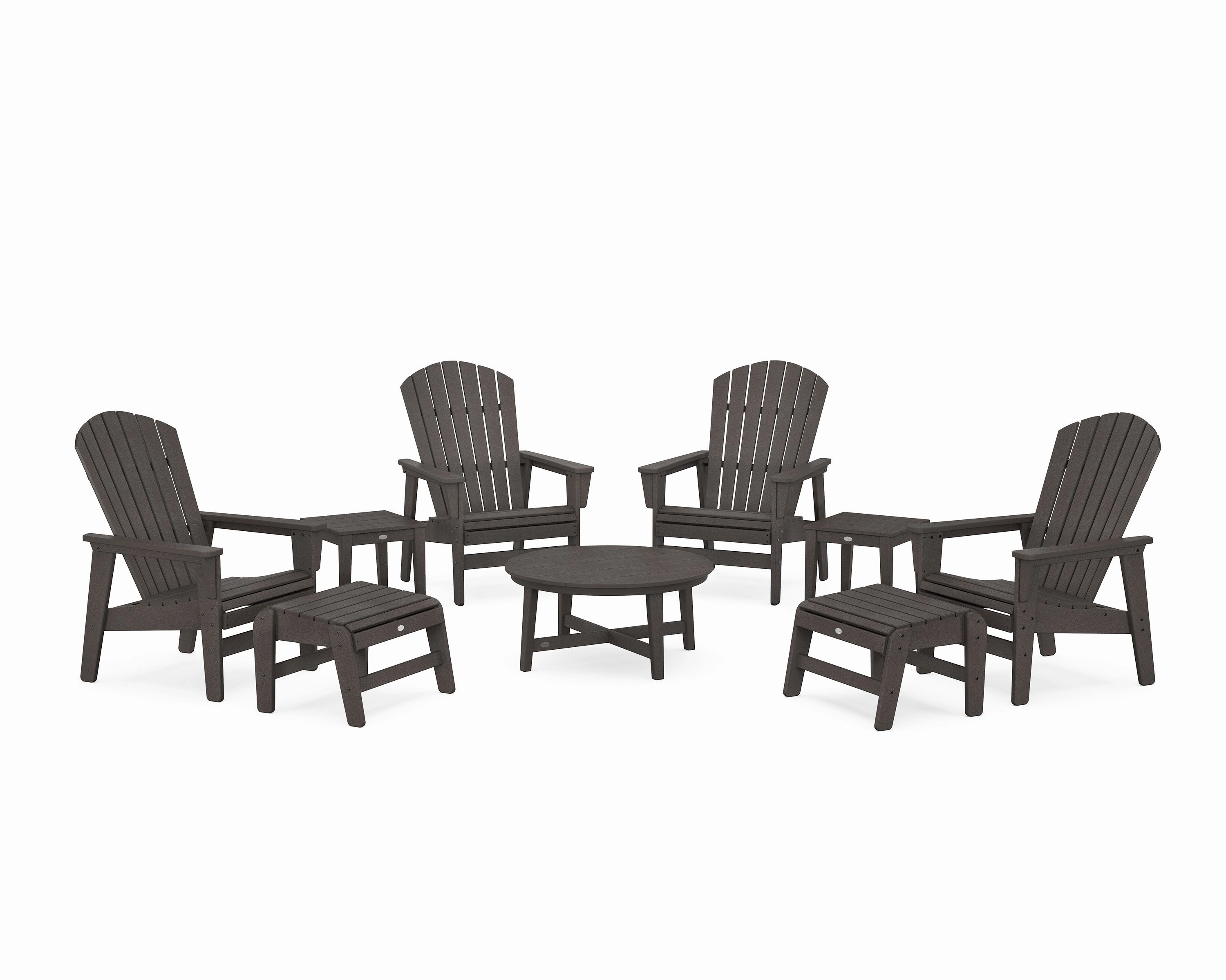 Nautical Grand Upright Adirondack 9-Piece Conversation Set