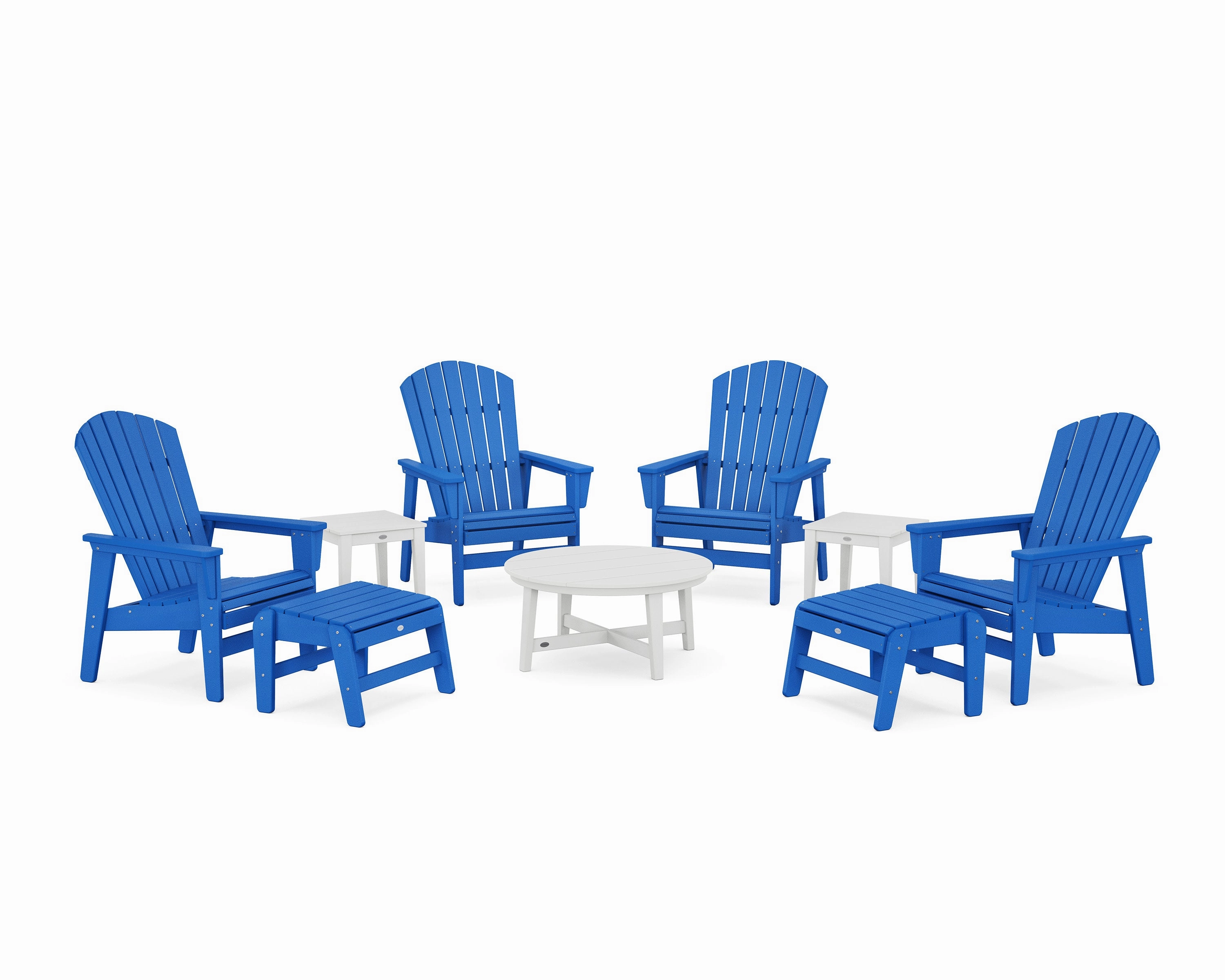 Nautical Grand Upright Adirondack 9-Piece Conversation Set