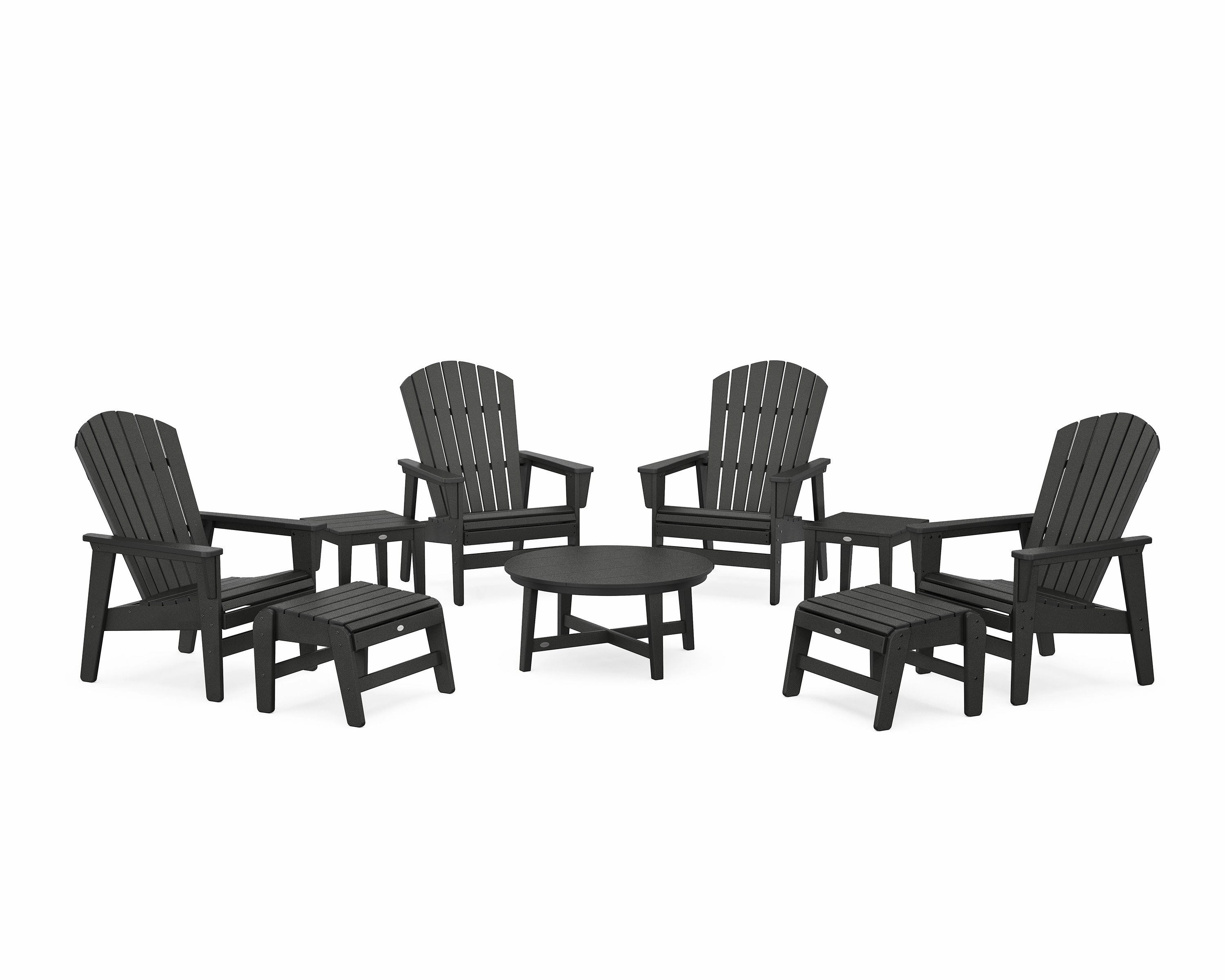 Nautical Grand Upright Adirondack 9-Piece Conversation Set