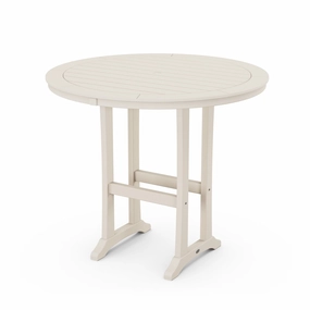 Nautical Trestle 48" Round Bar TableHDPE eco-friendly polywood furniture set