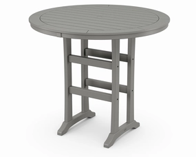Nautical Trestle 48" Round Bar Tableoutdoor table for balcony or garden