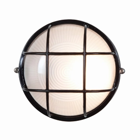 Nauticus Round Dual Mount One Light Bulkhead BlackOutdoor wall sconces with motion sensor