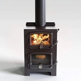 Nectre Bakers Wood-Burning Oven & Fireplace N350W with Water Jacketstone-look outdoor patio fireplace